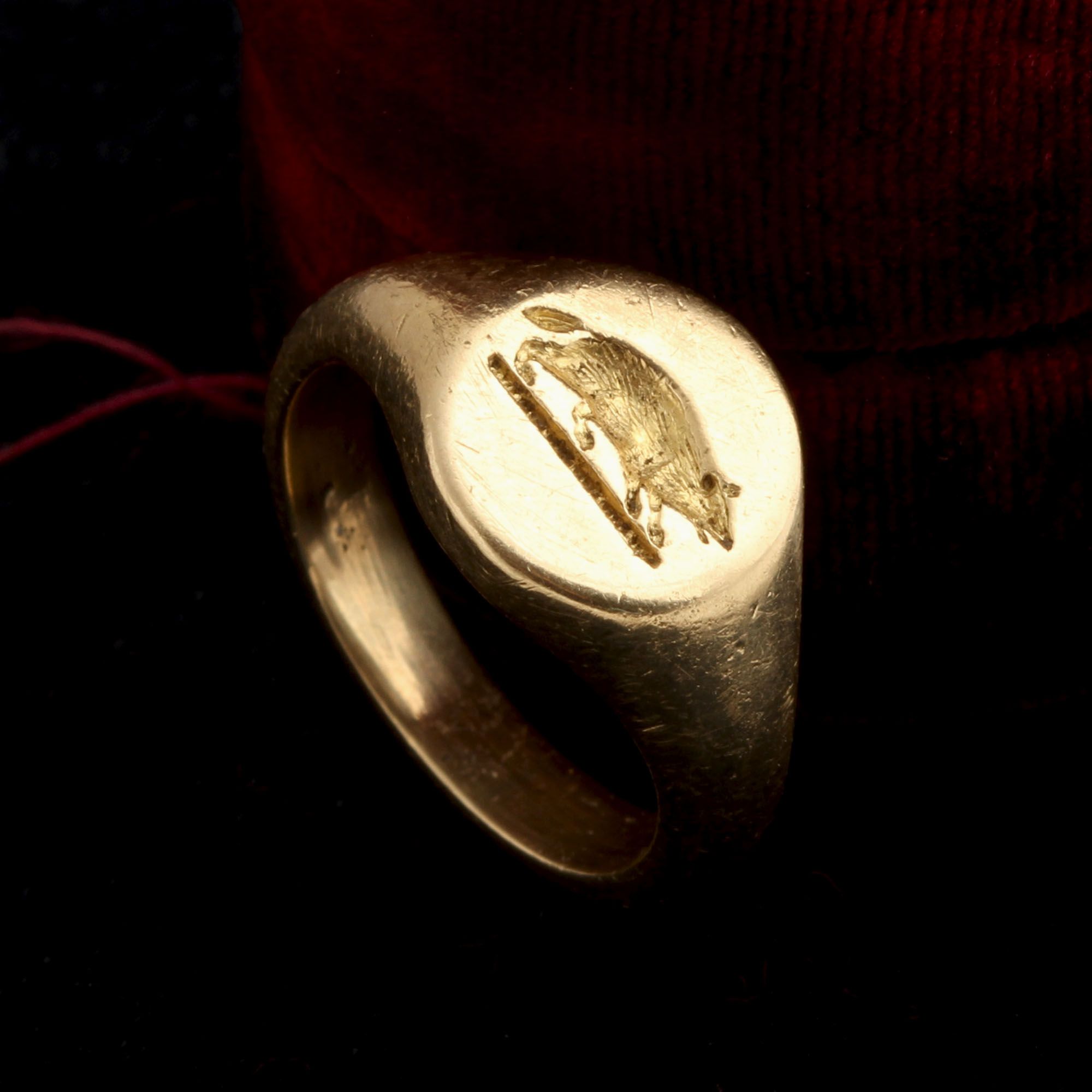 Victorian Badger Signet Ring