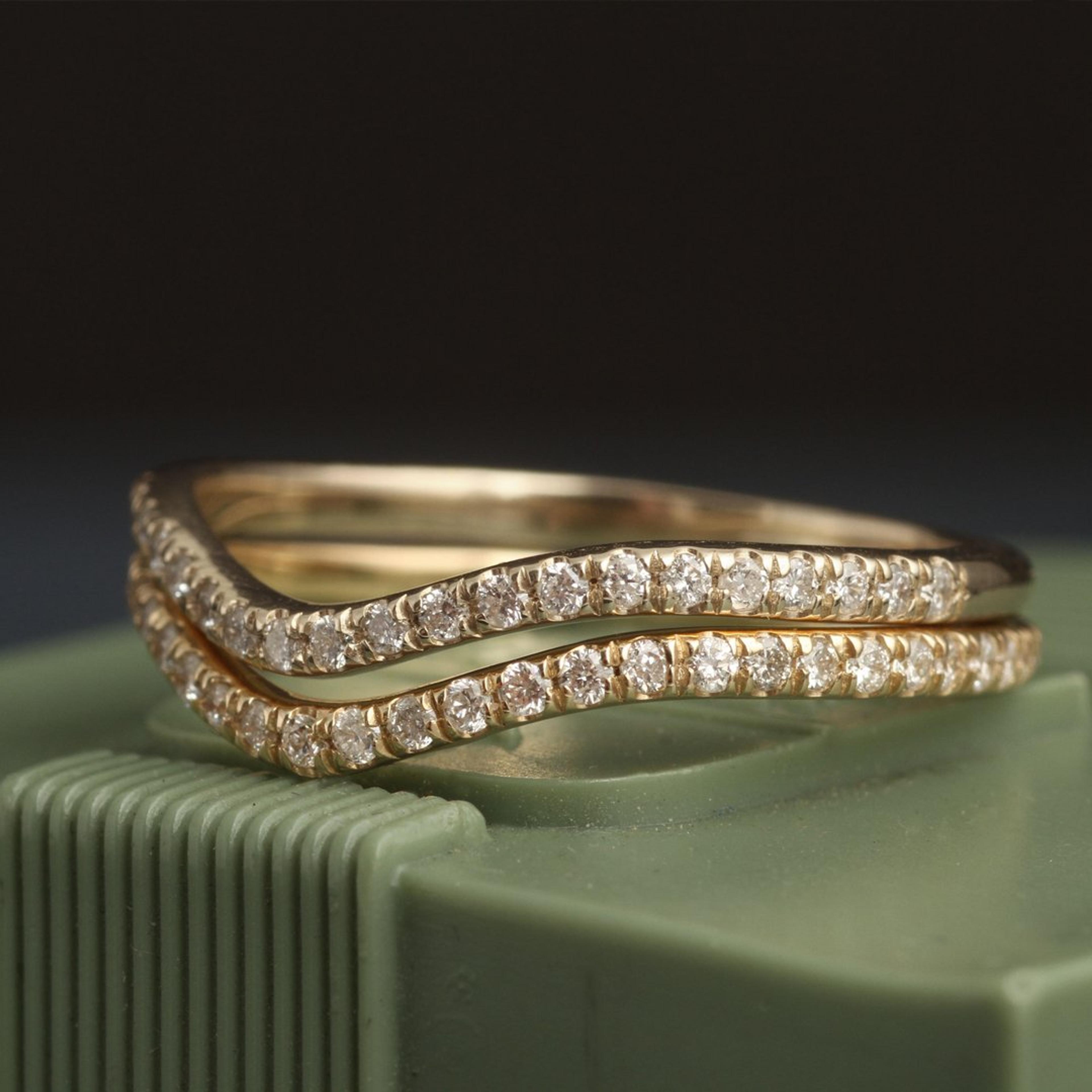 Diamond Half Eternity Curve Band