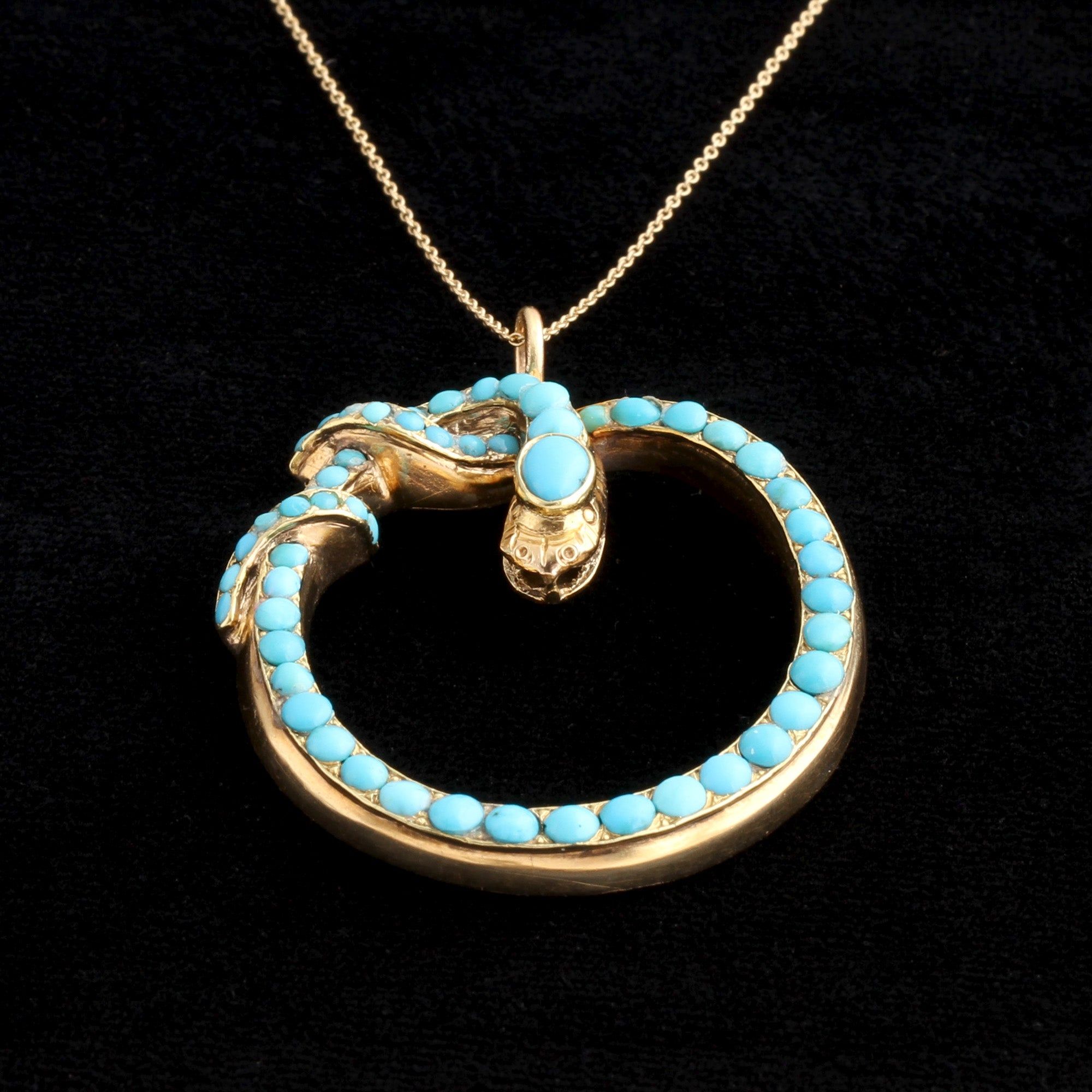 Victorian Turquoise Snake Necklace