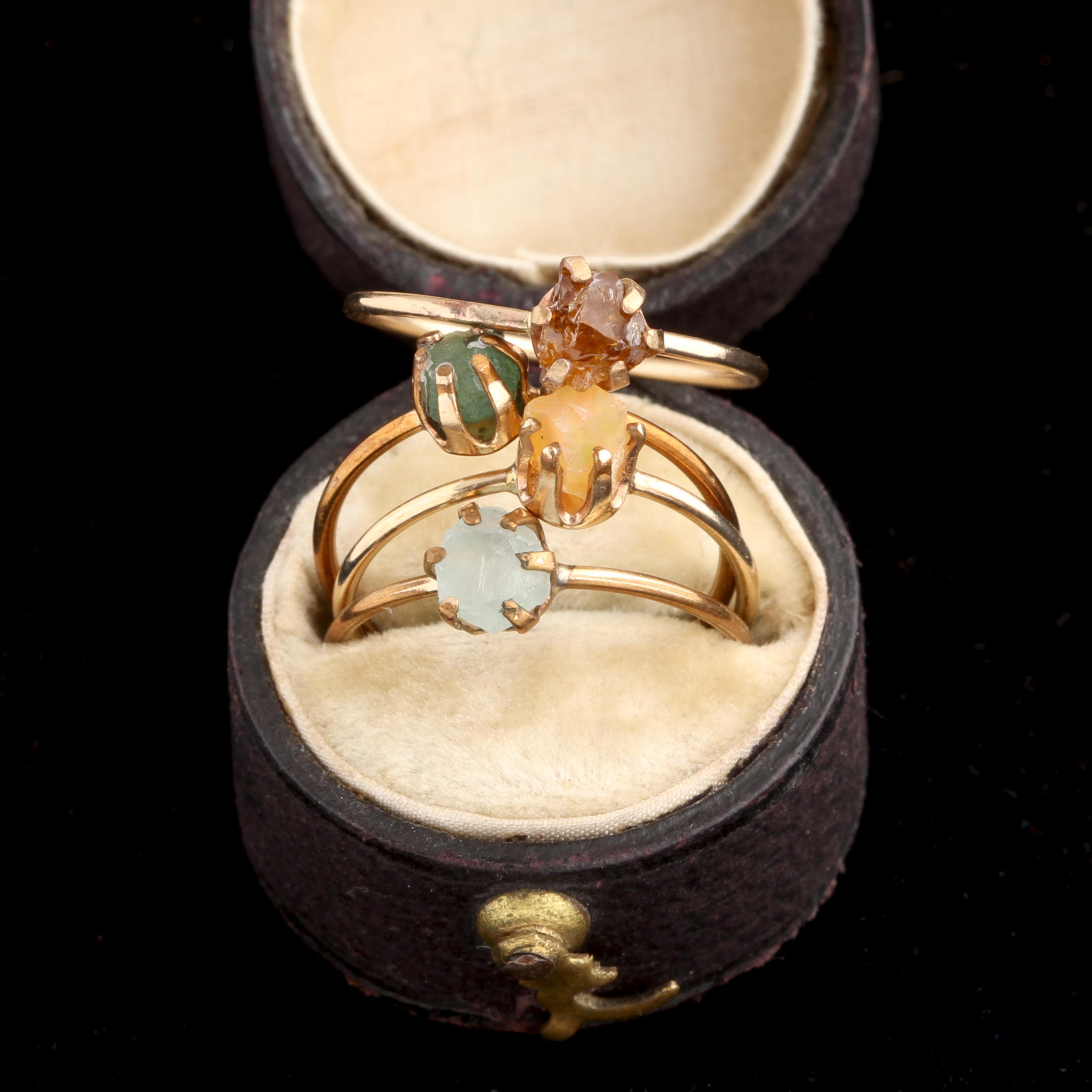 Gold Fill Rough Gem Rings