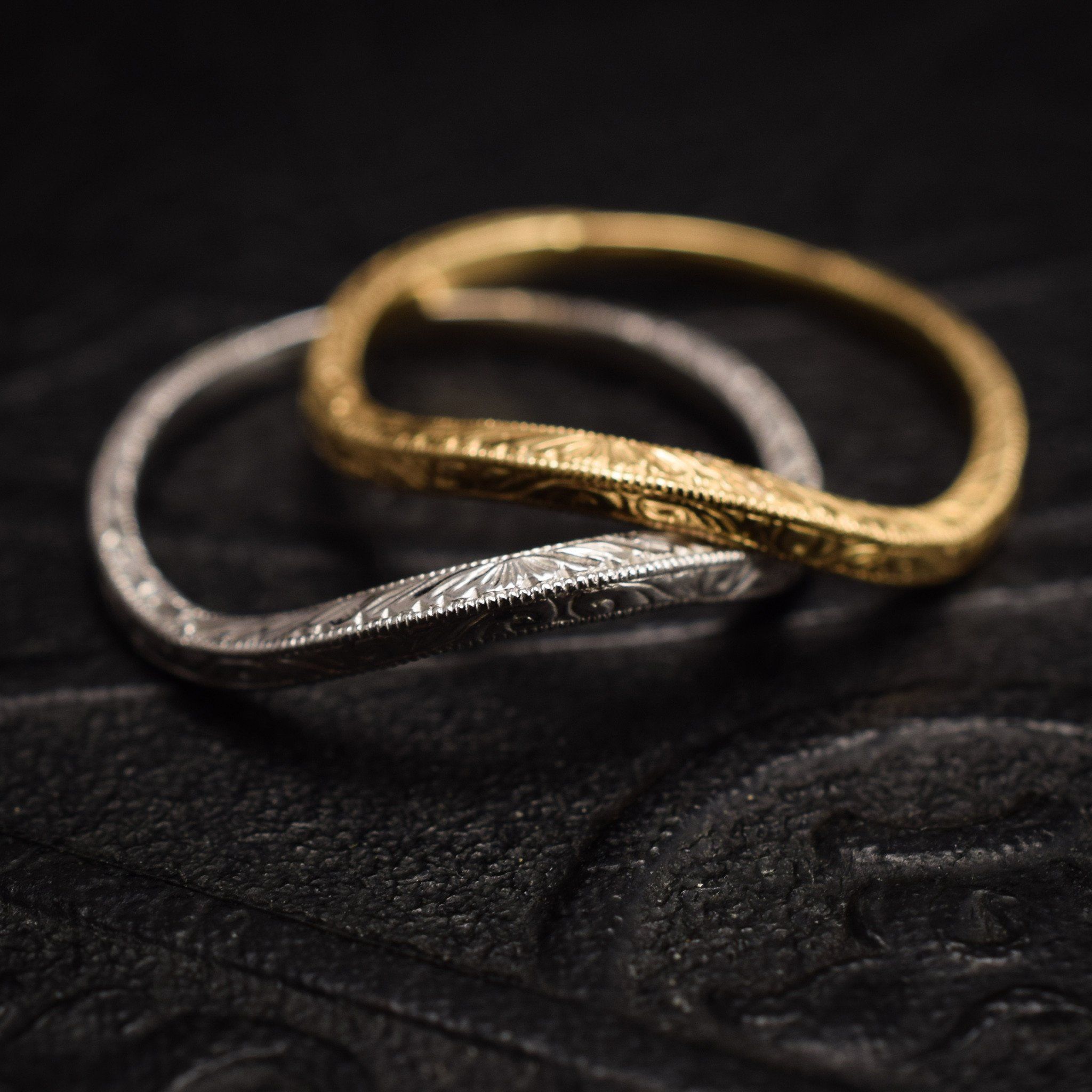 Engraved Curved Band