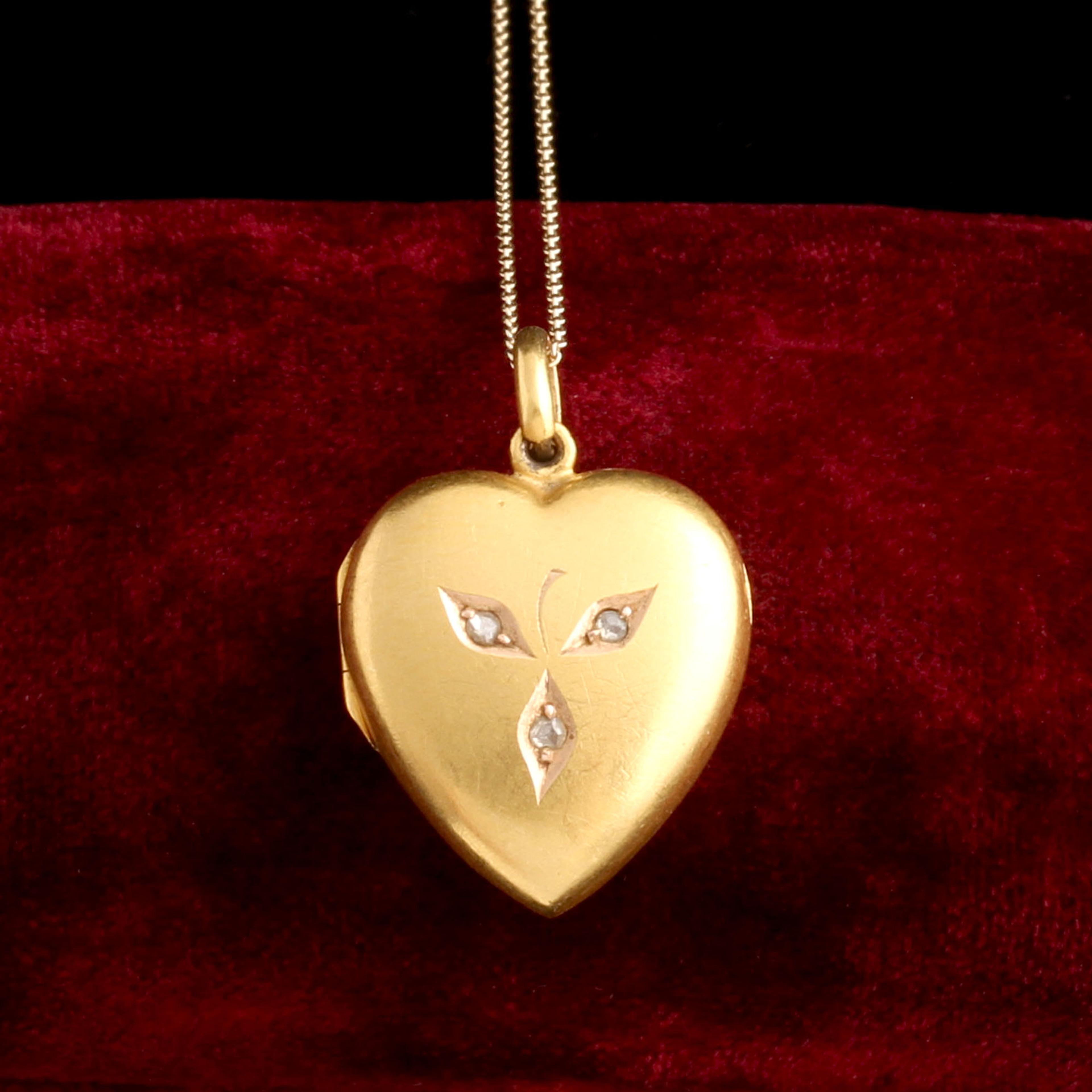 Victorian Diamond Clover Heart Locket