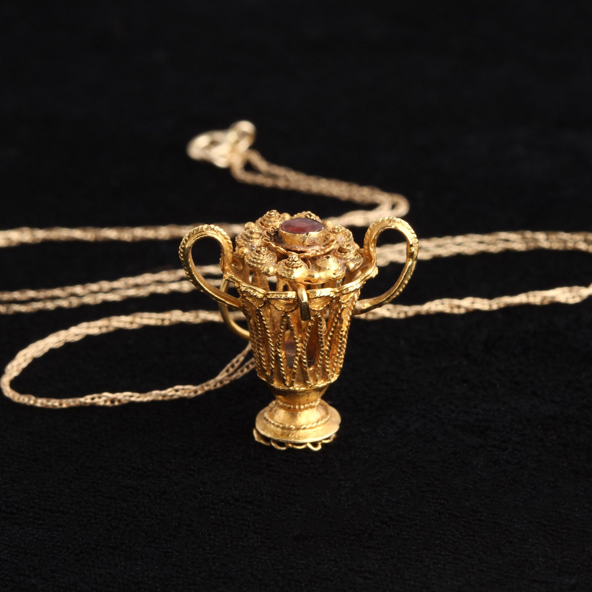 Victorian Filigree Urn Pendant