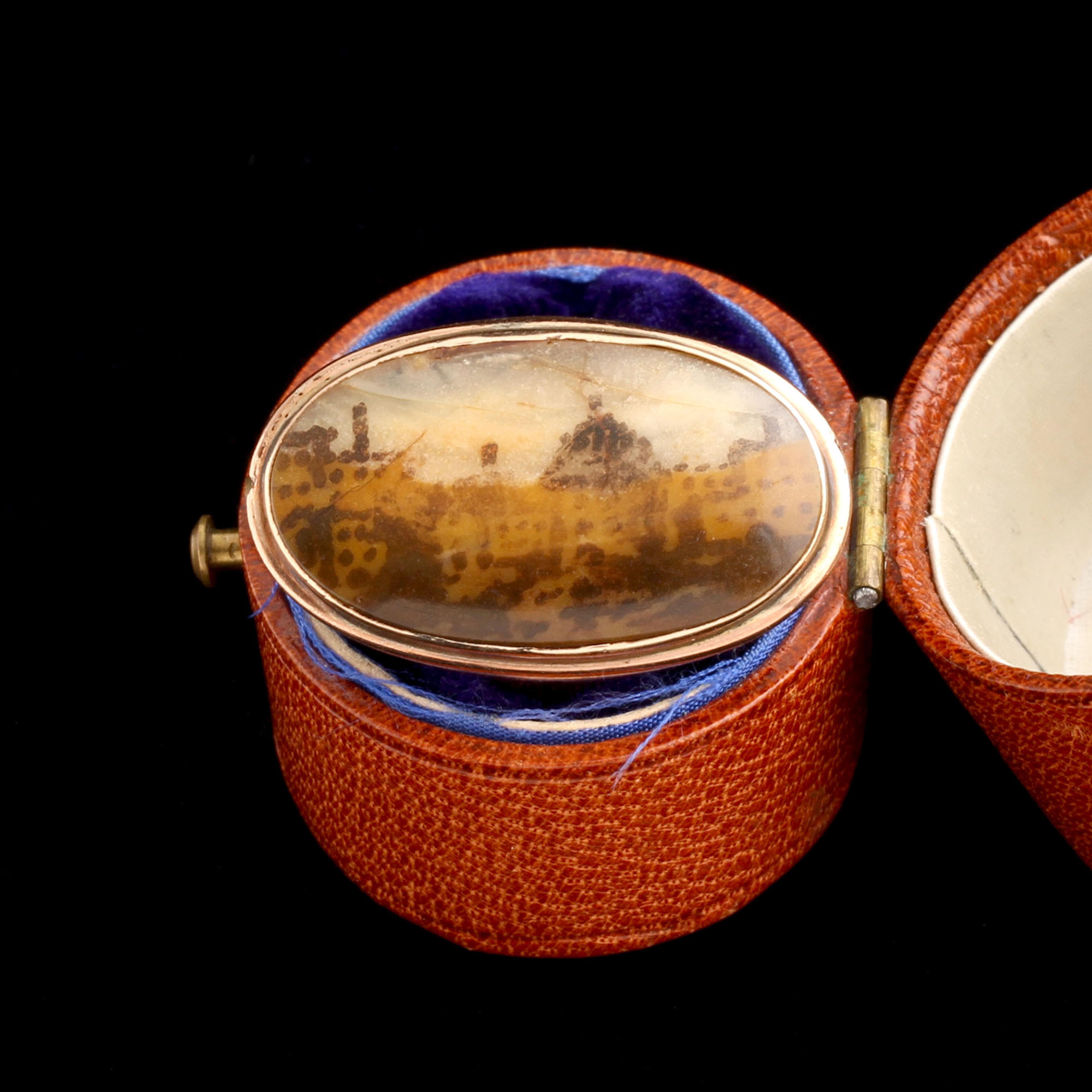 Georgian Embellished Picture Agate Cityscape Ring