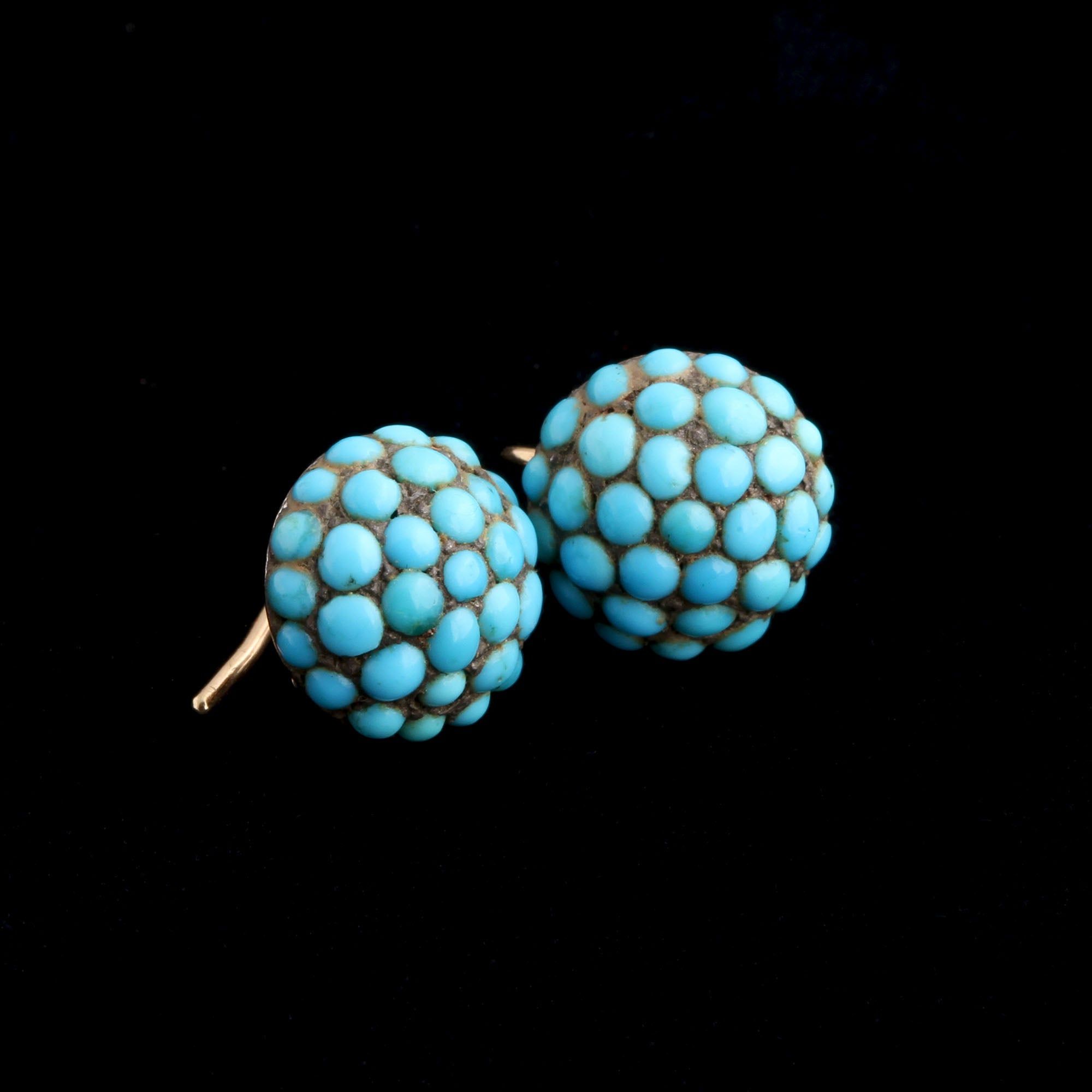 Victorian Turquoise Pavé Earrings