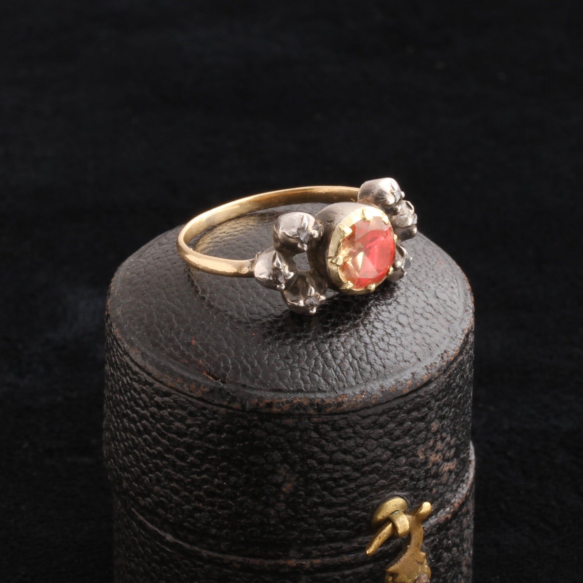 Late 18th Century Iberian Topaz & Diamond Bow Ring