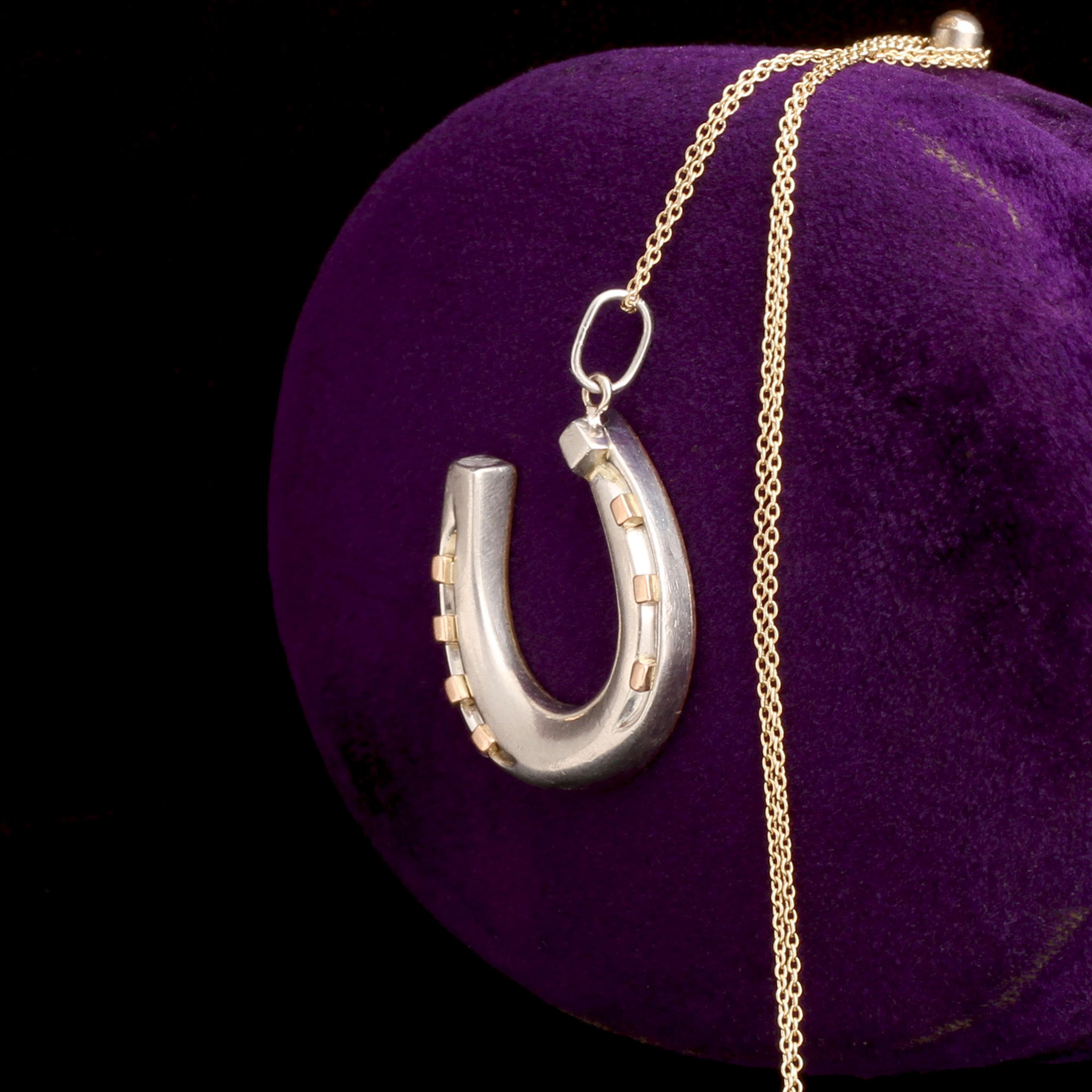 Edwardian Platinum & Gold Horseshoe Necklace