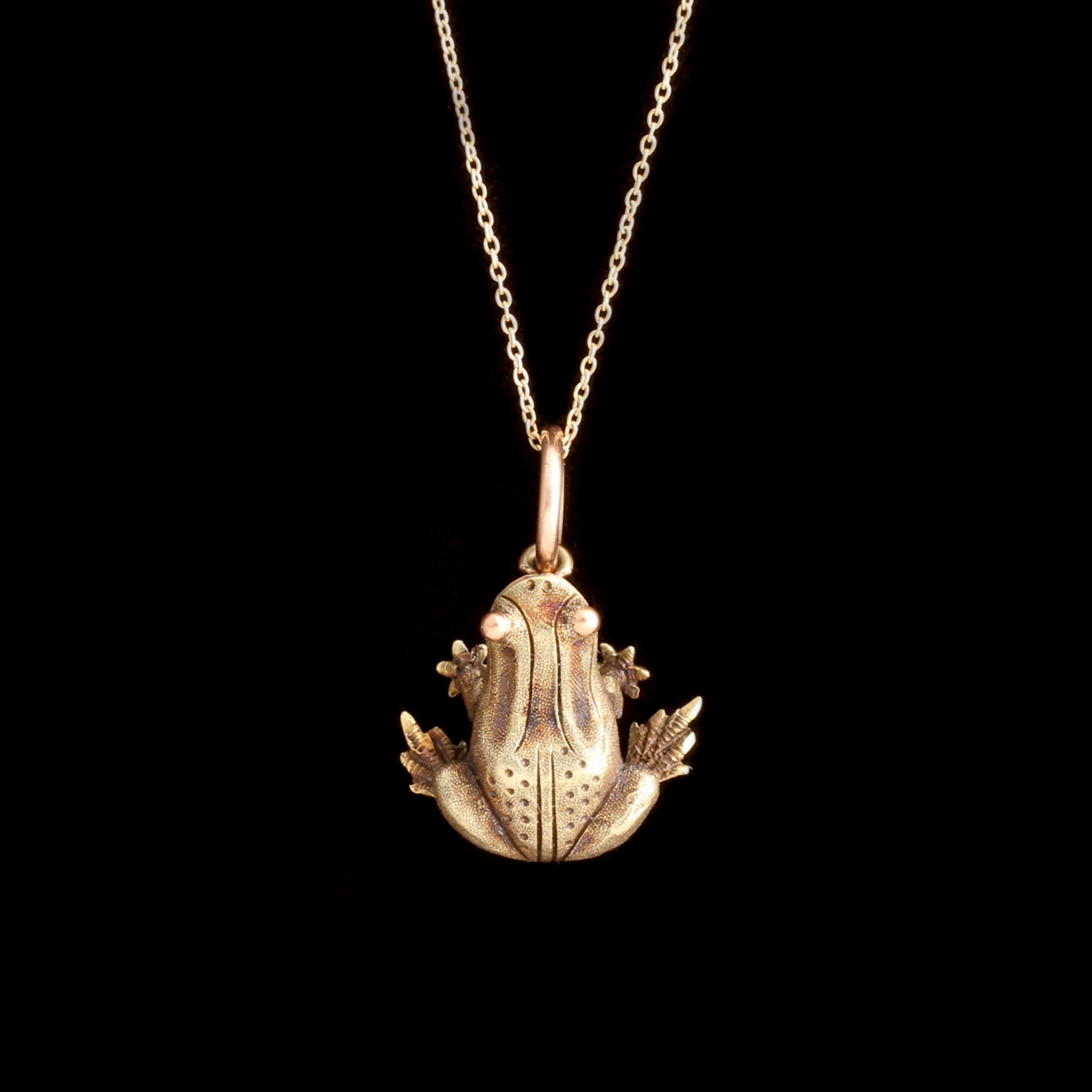 Victorian Gold Frog Necklace