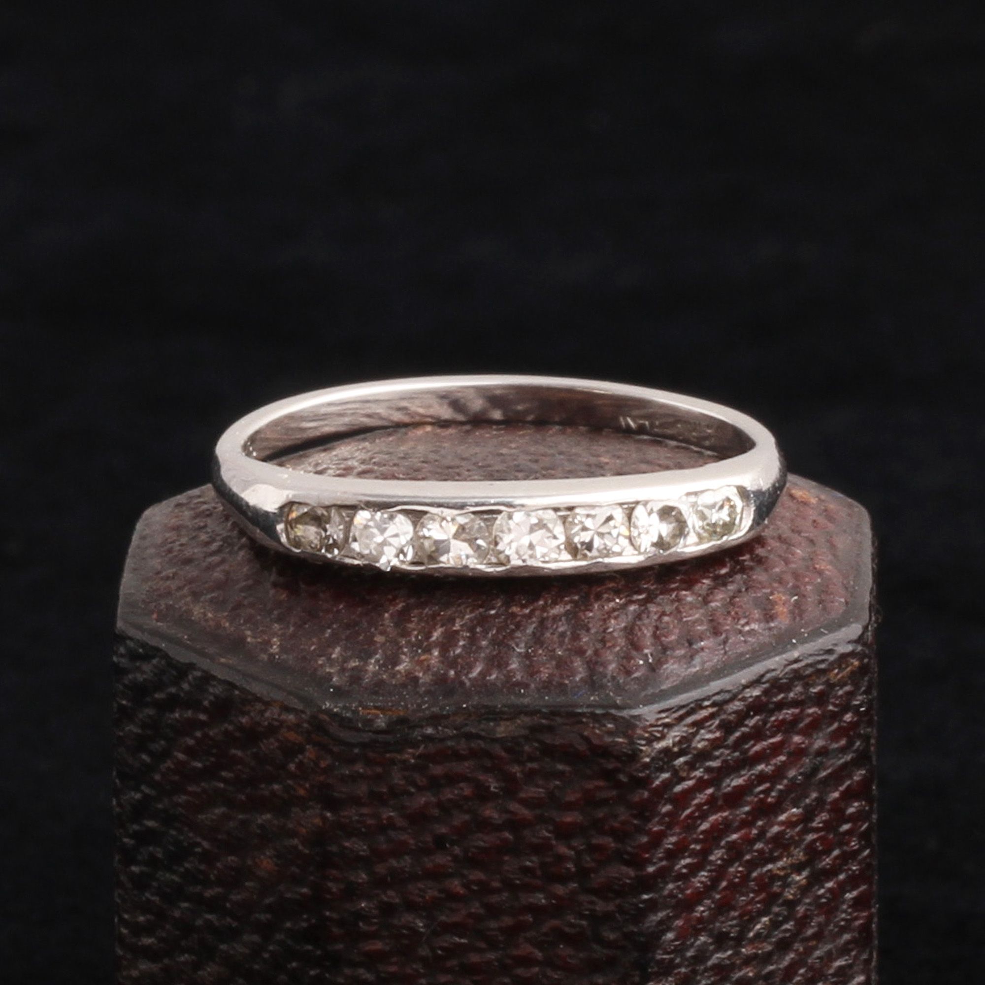 Vintage Platinum Half Eternity Ring Size 6.5