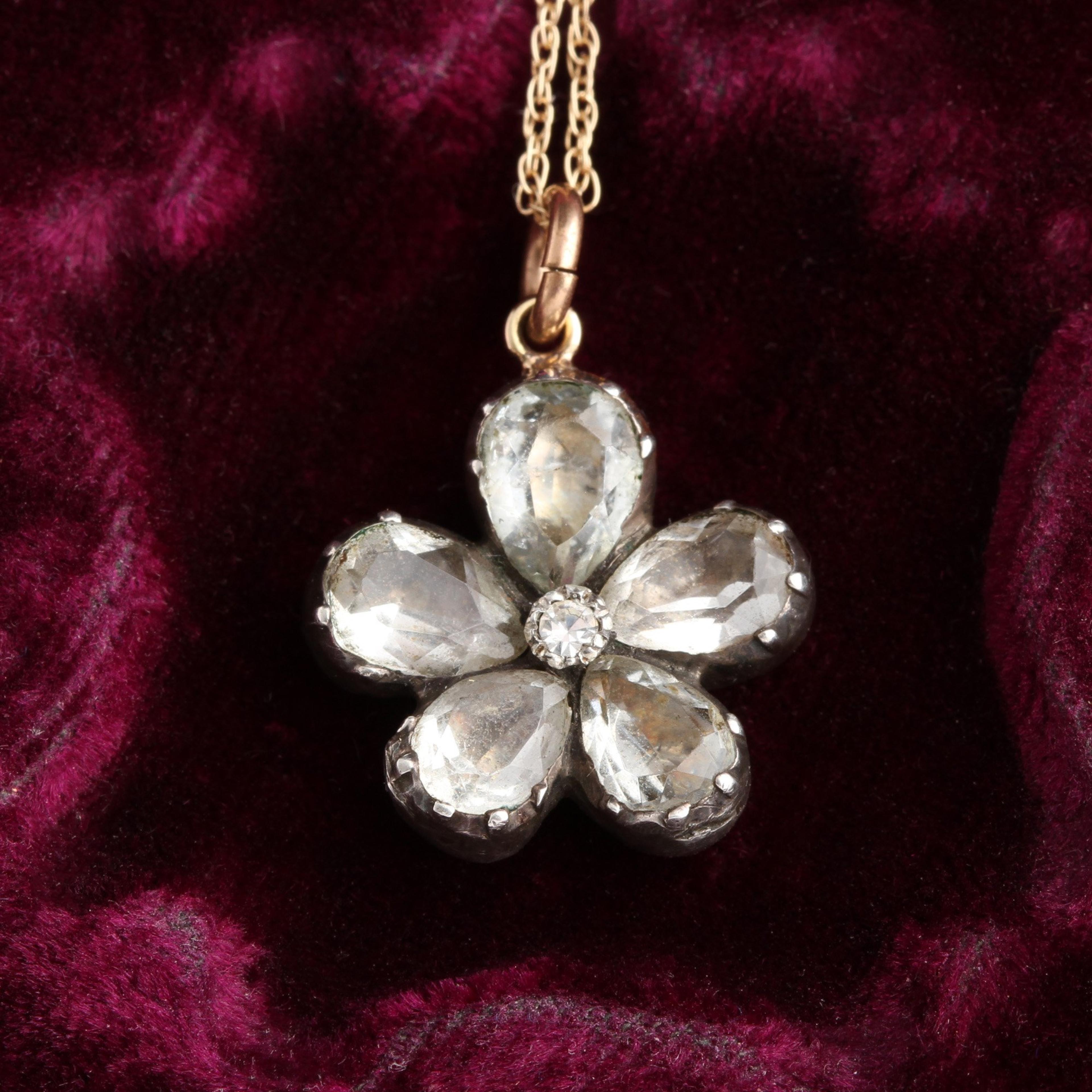 Georgian Rock Crystal Pansy Pendant