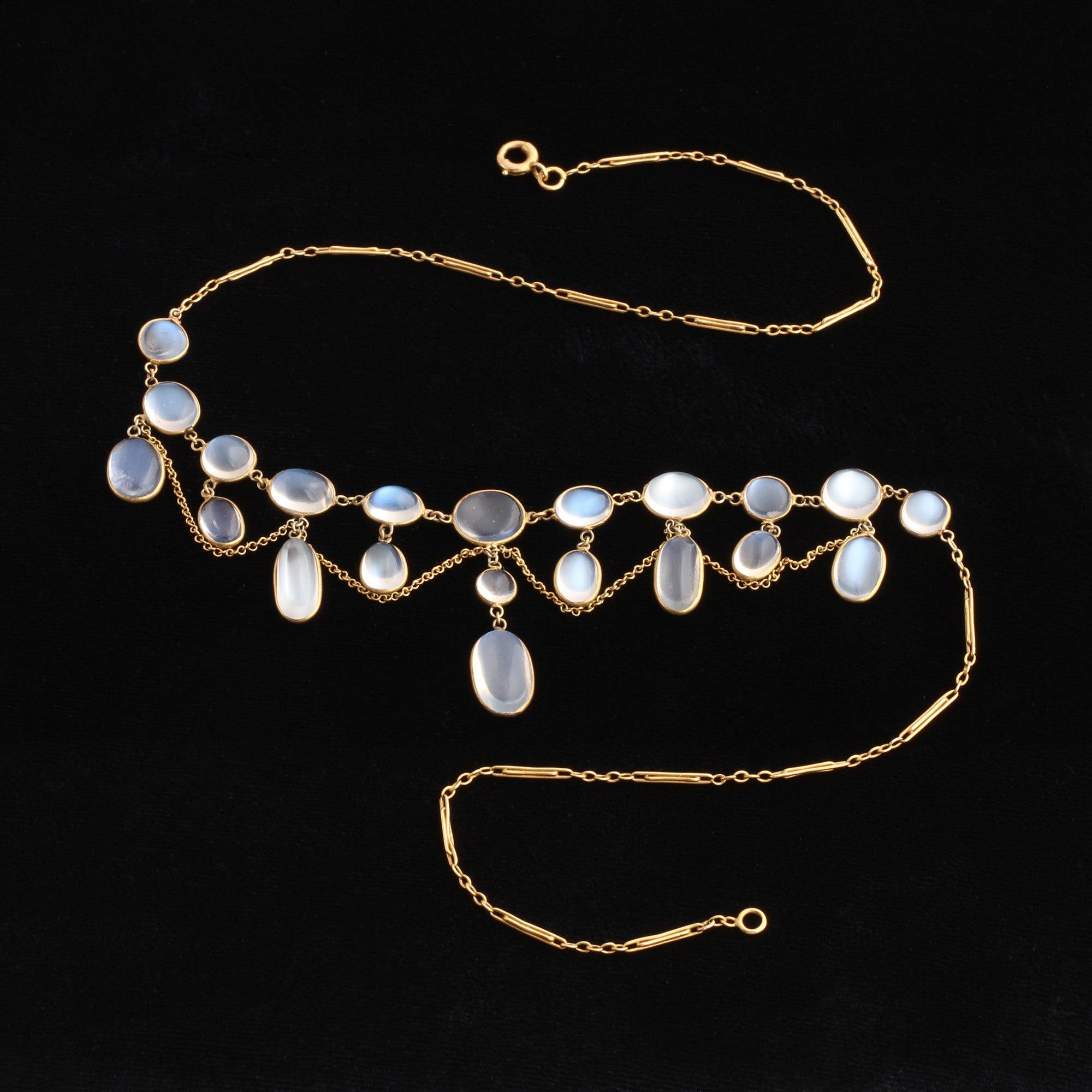 Victorian Moonstone Festoon Necklace
