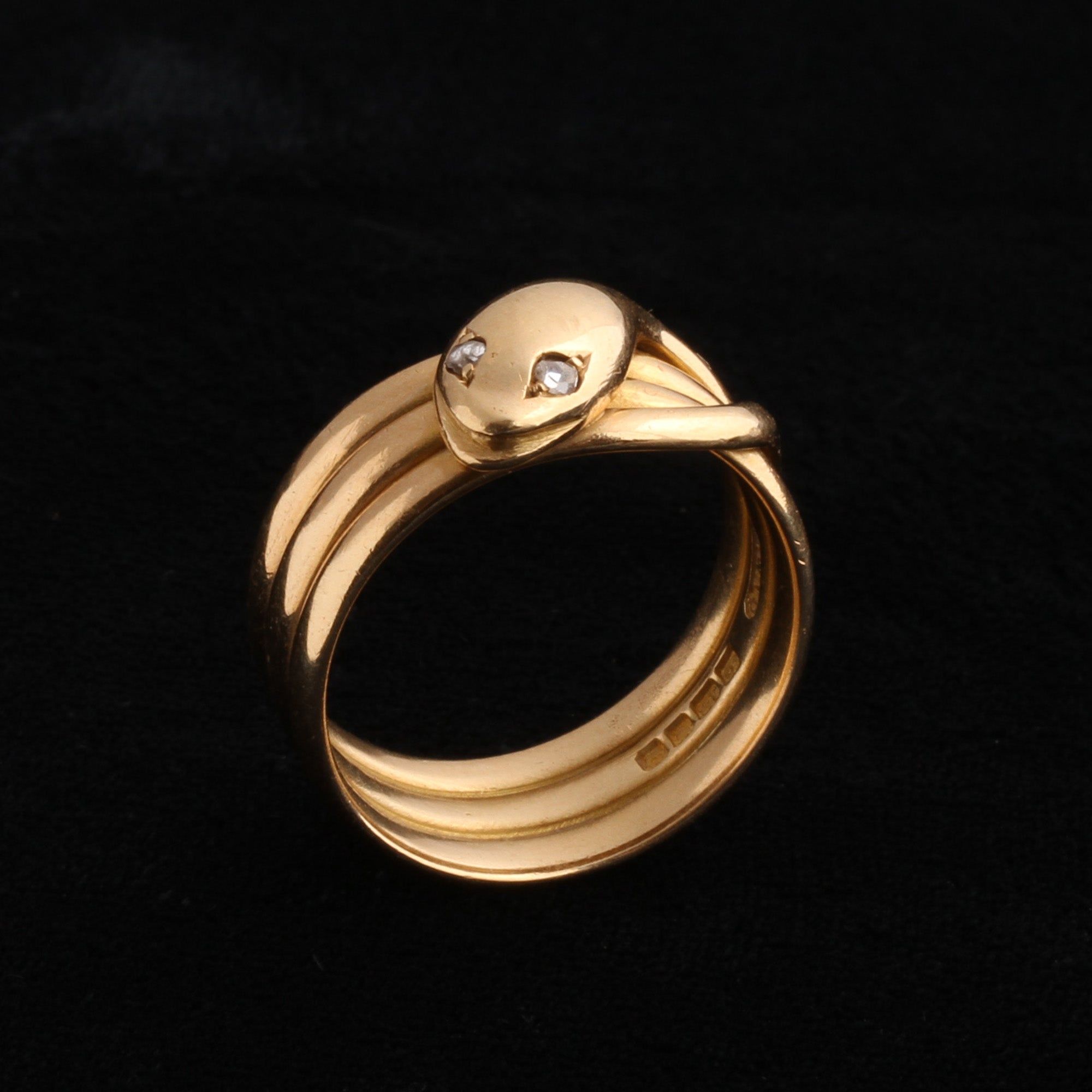 Victorian Diamond Eyed Snake Ring