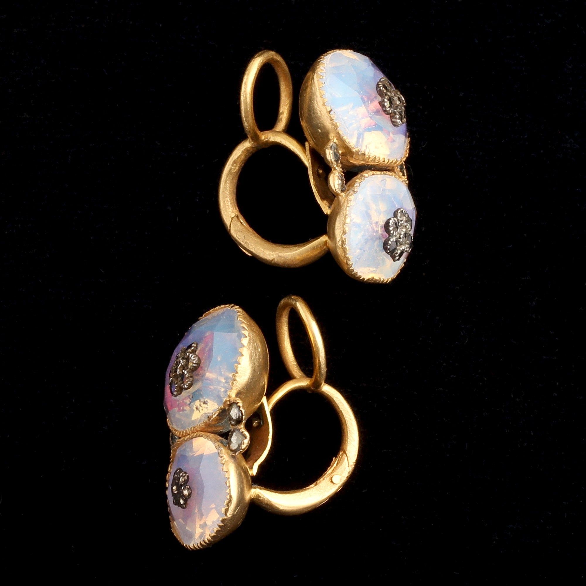 Queen Anne Opaline Paste & Pyrite Earrings — Erica Weiner