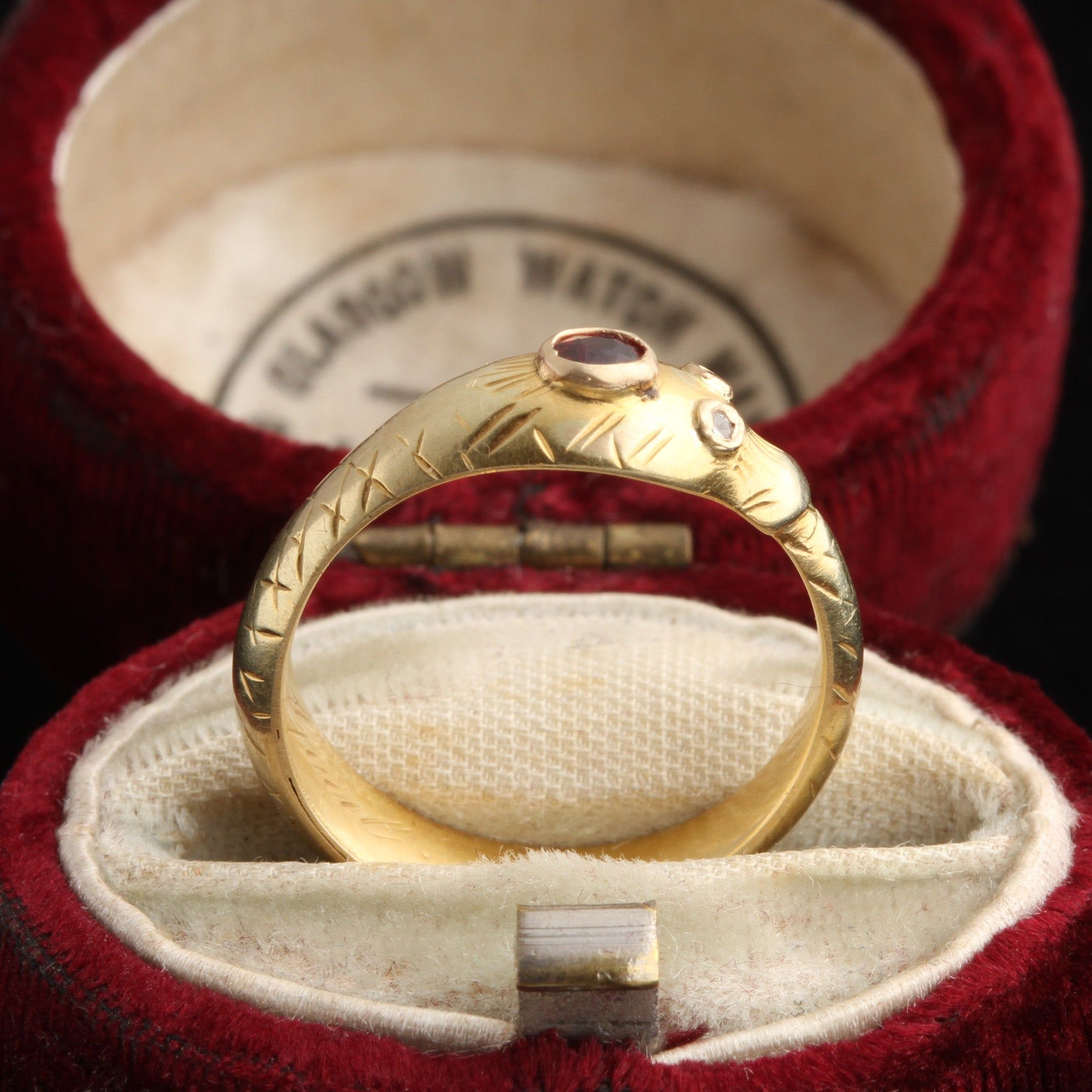 Victorian Ruby & Diamond Ouroboros Ring