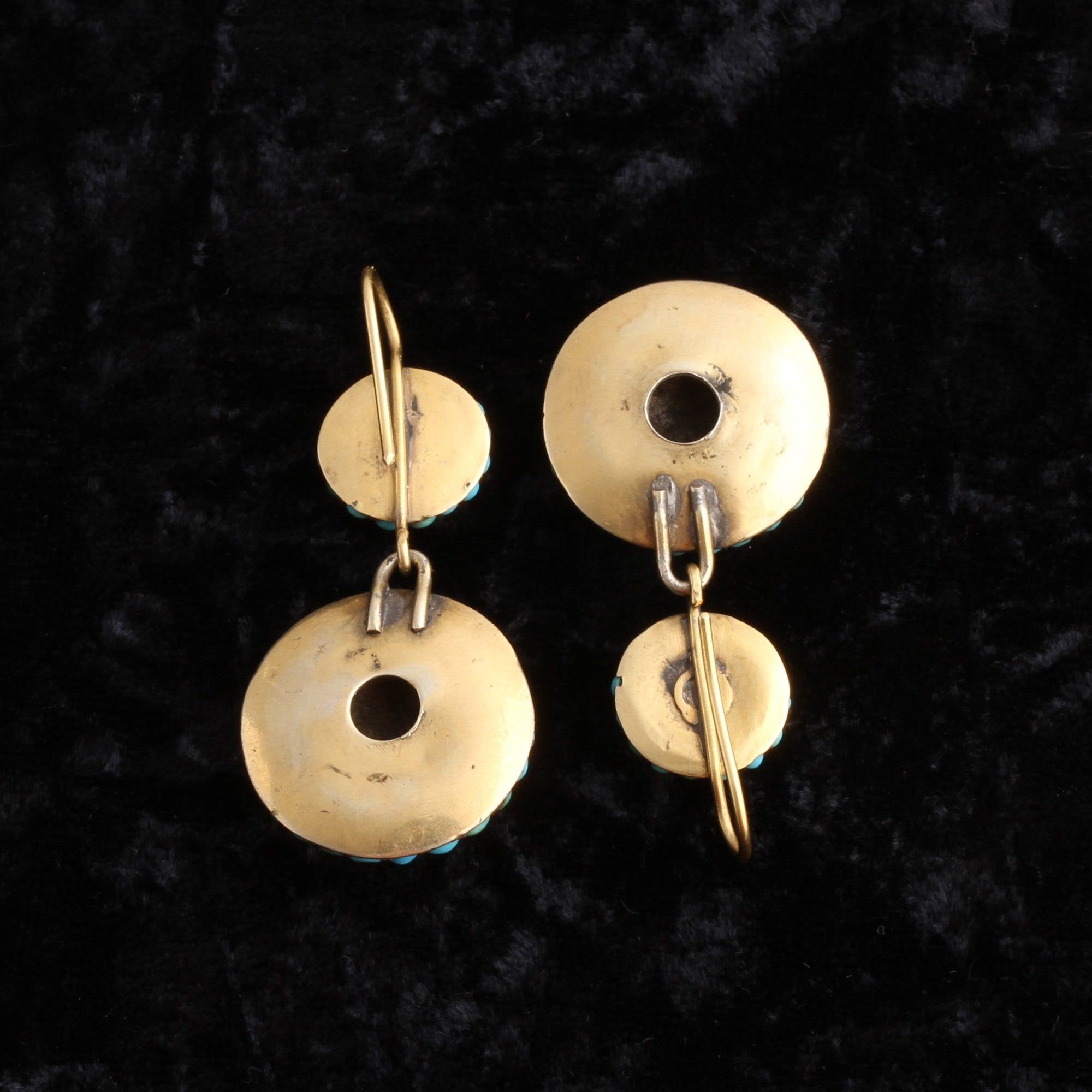 Victorian Turquoise Pavé Drop Earrings