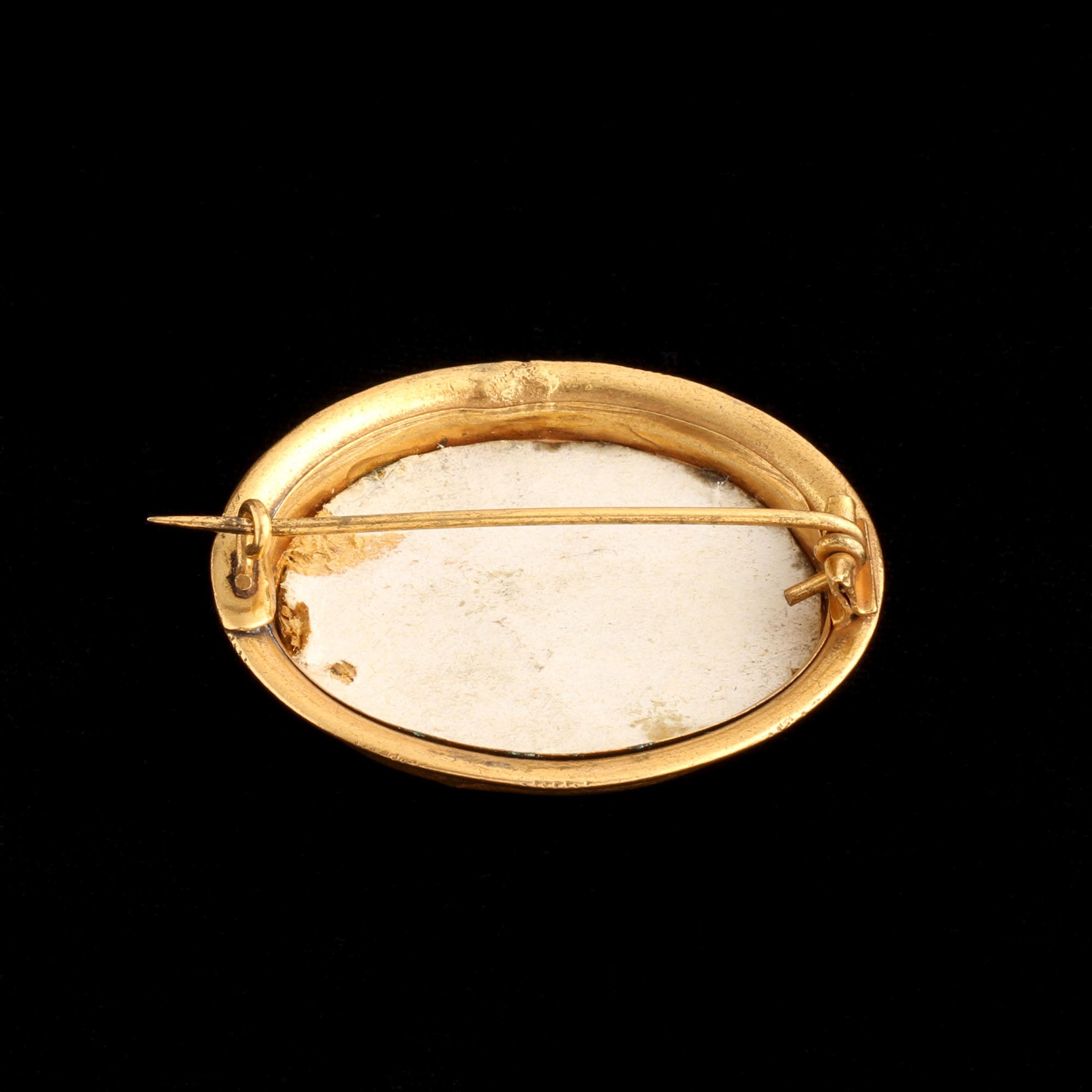 Back Detail of Victorian "My Dear Sister" Mourning Brooch