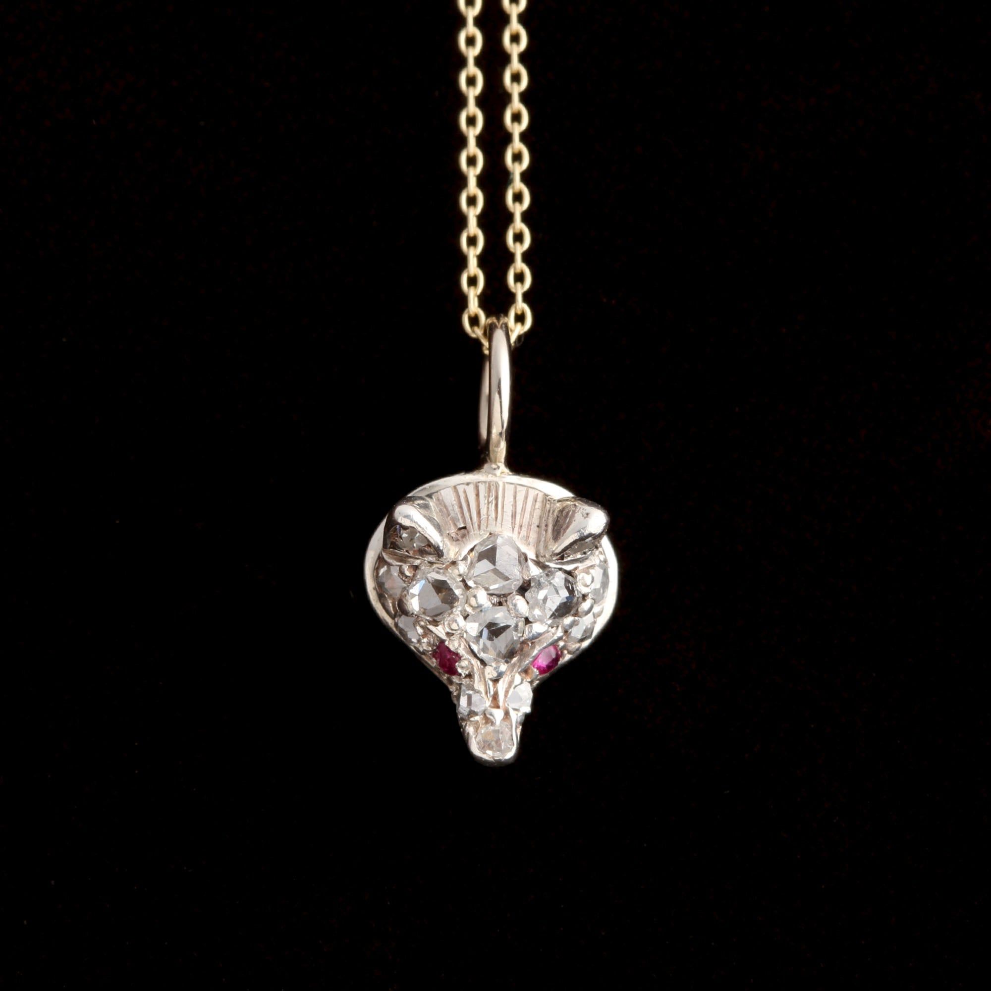 Edwardian Diamond Fox Necklace
