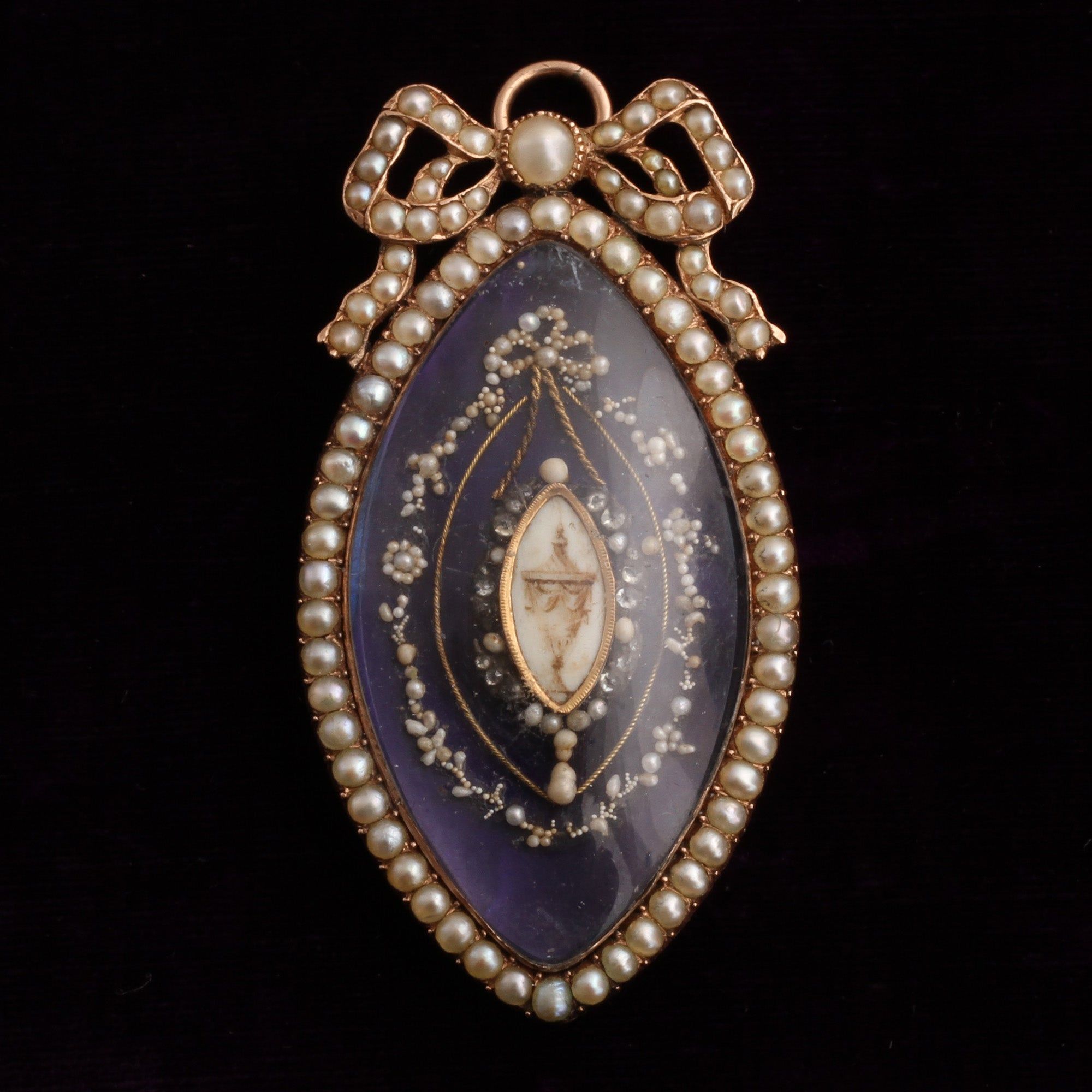 Georgian Sepia Urn & Pearl Pendant