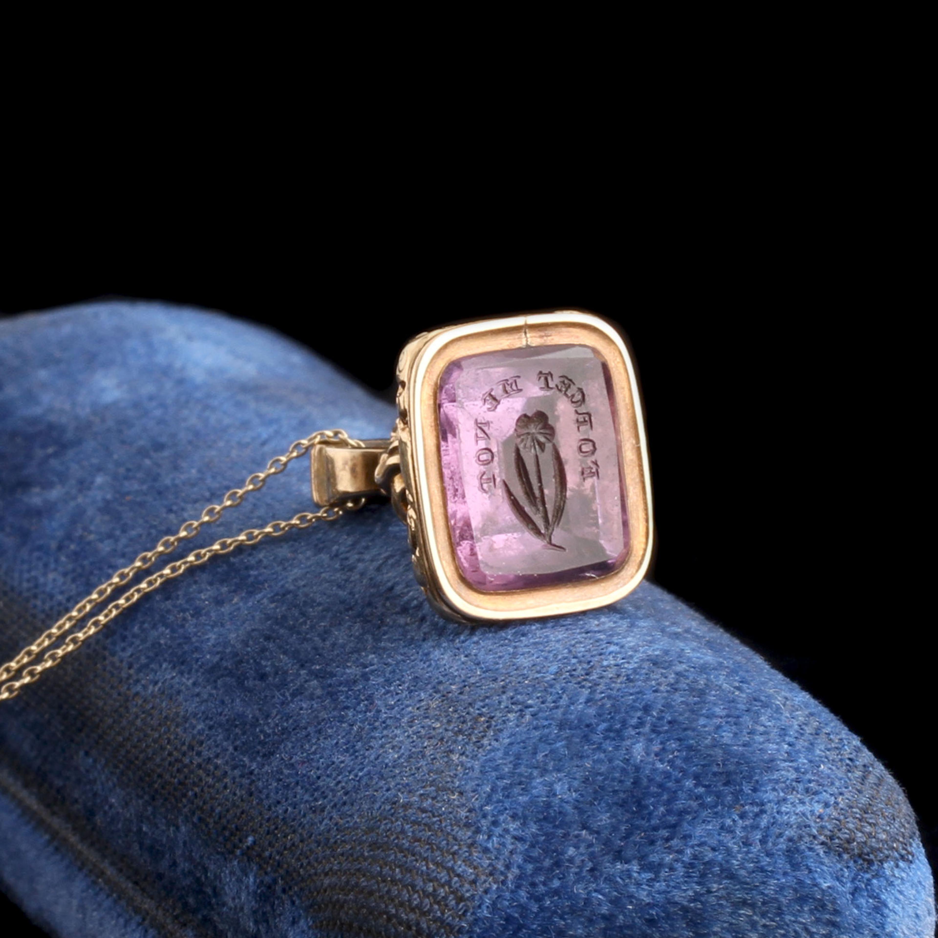 Georgian "Forget Me Not" Amethyst Seal Necklace