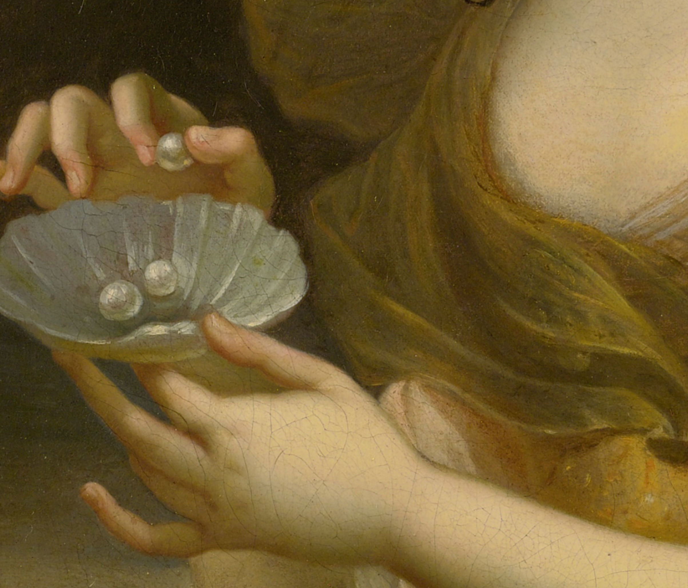 detail from Portrait of a Lady in Allegorical Guise by Pierre Mignard, 17th century