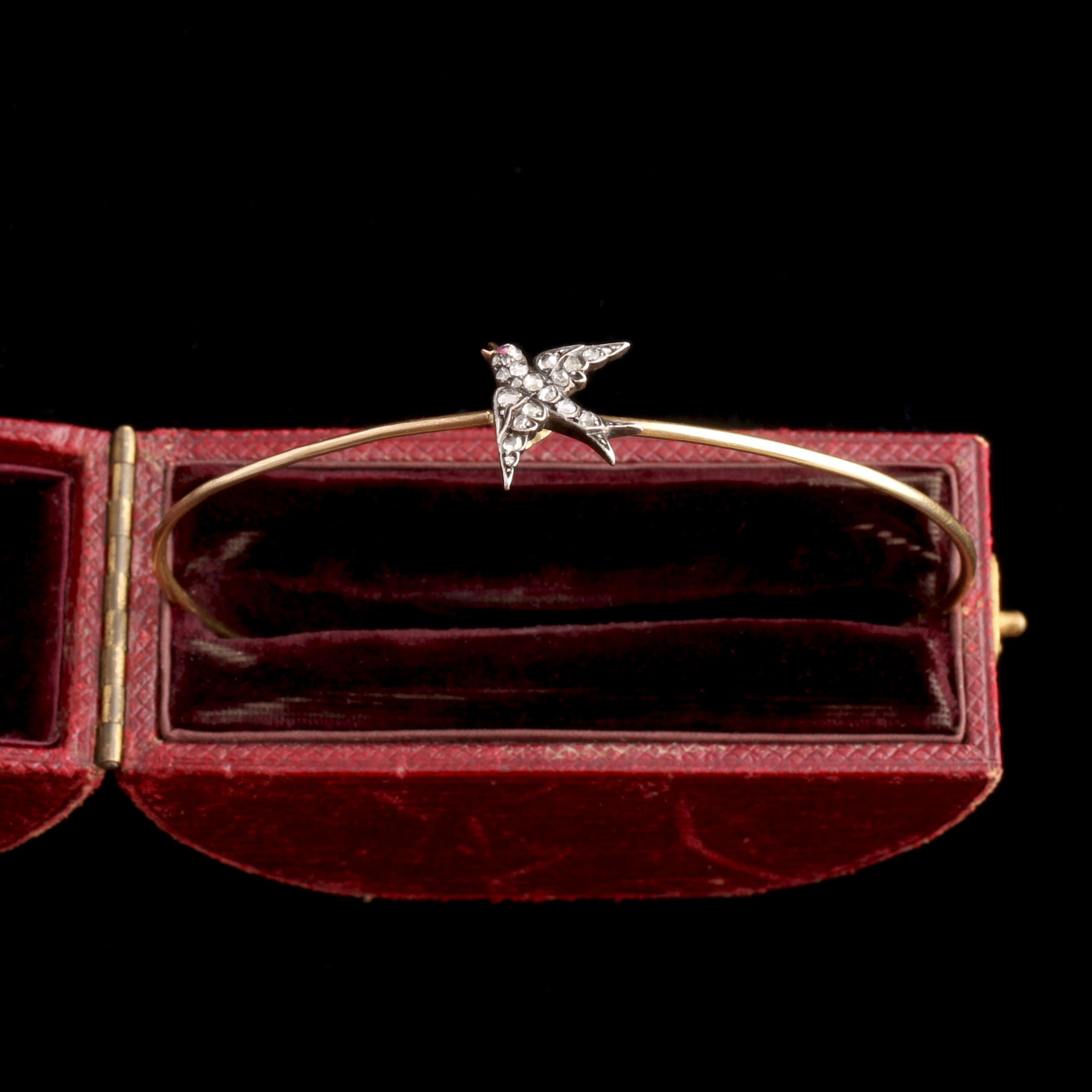 Victorian Diamond Swallow Bangle