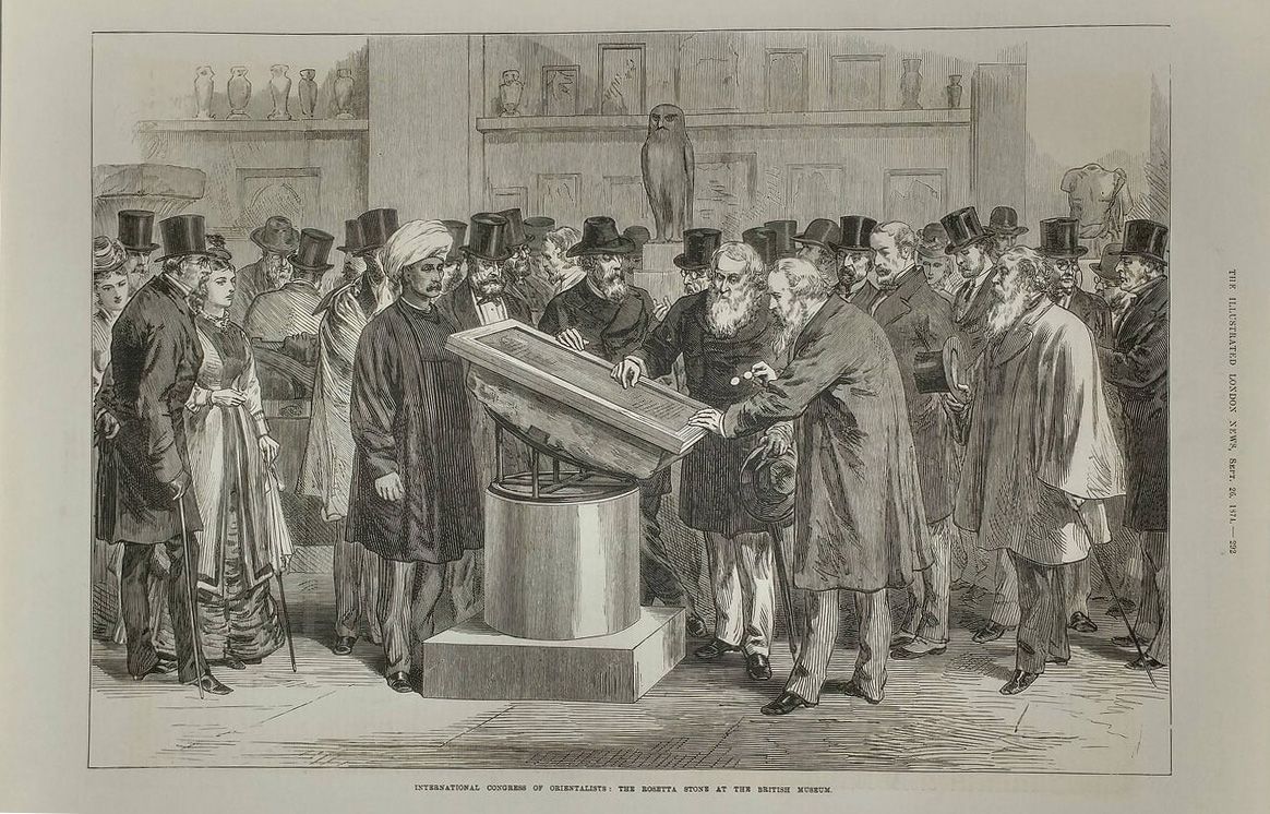  International Congress of Orientalists: The Rosetta Stone at the British Museum, 1874.