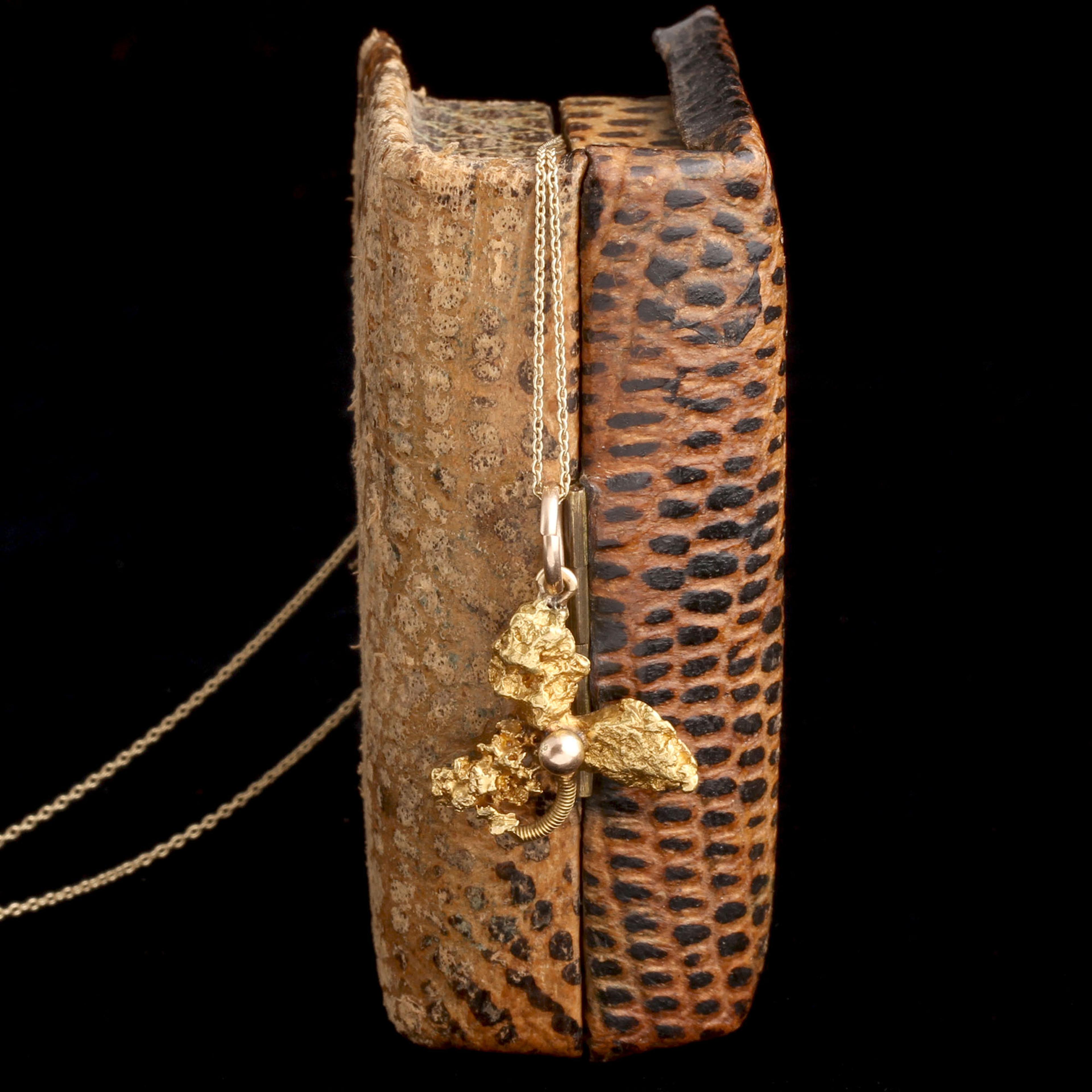 Victorian Gold Nugget Shamrock Necklace