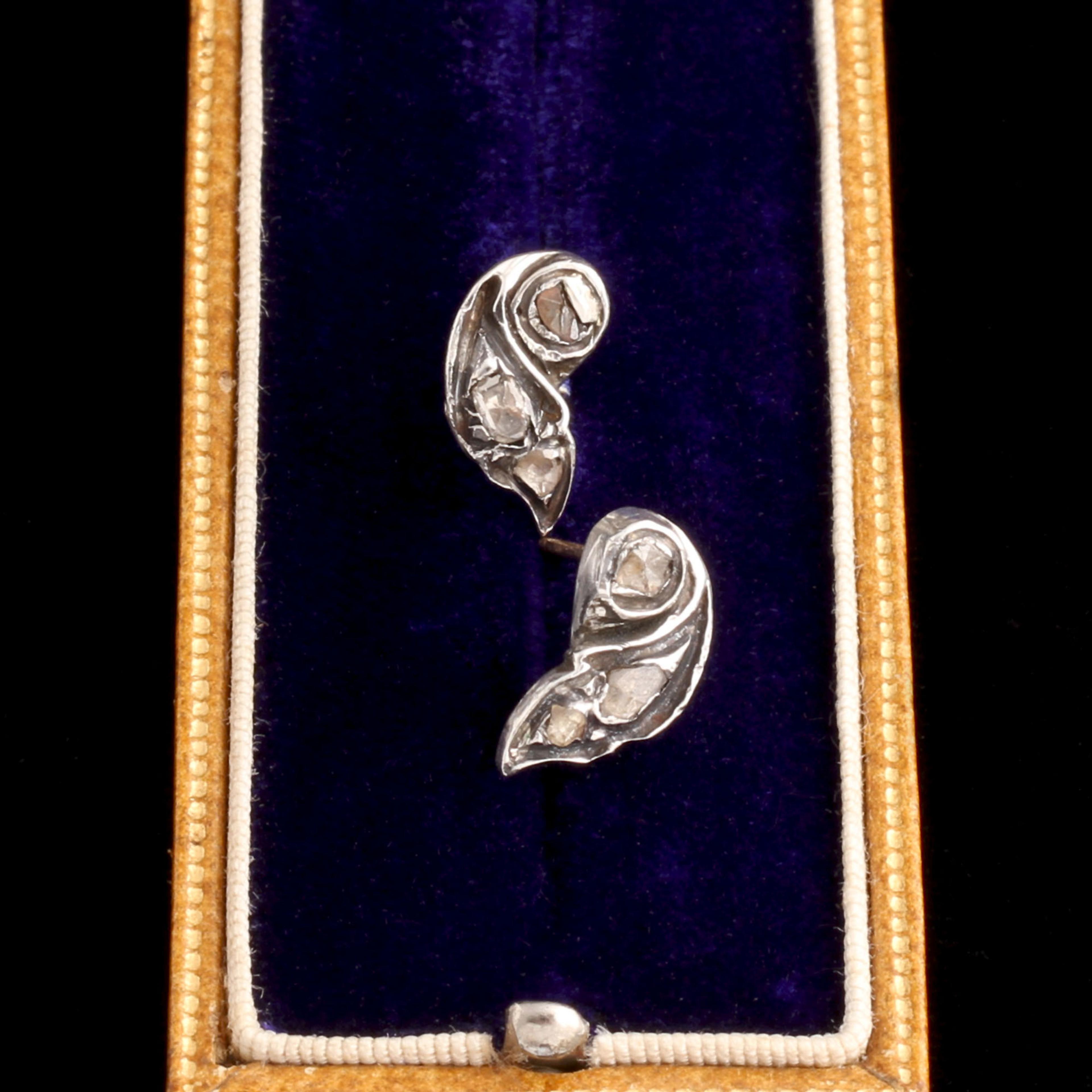 Georgian Rose Cut Diamond Swirl Studs