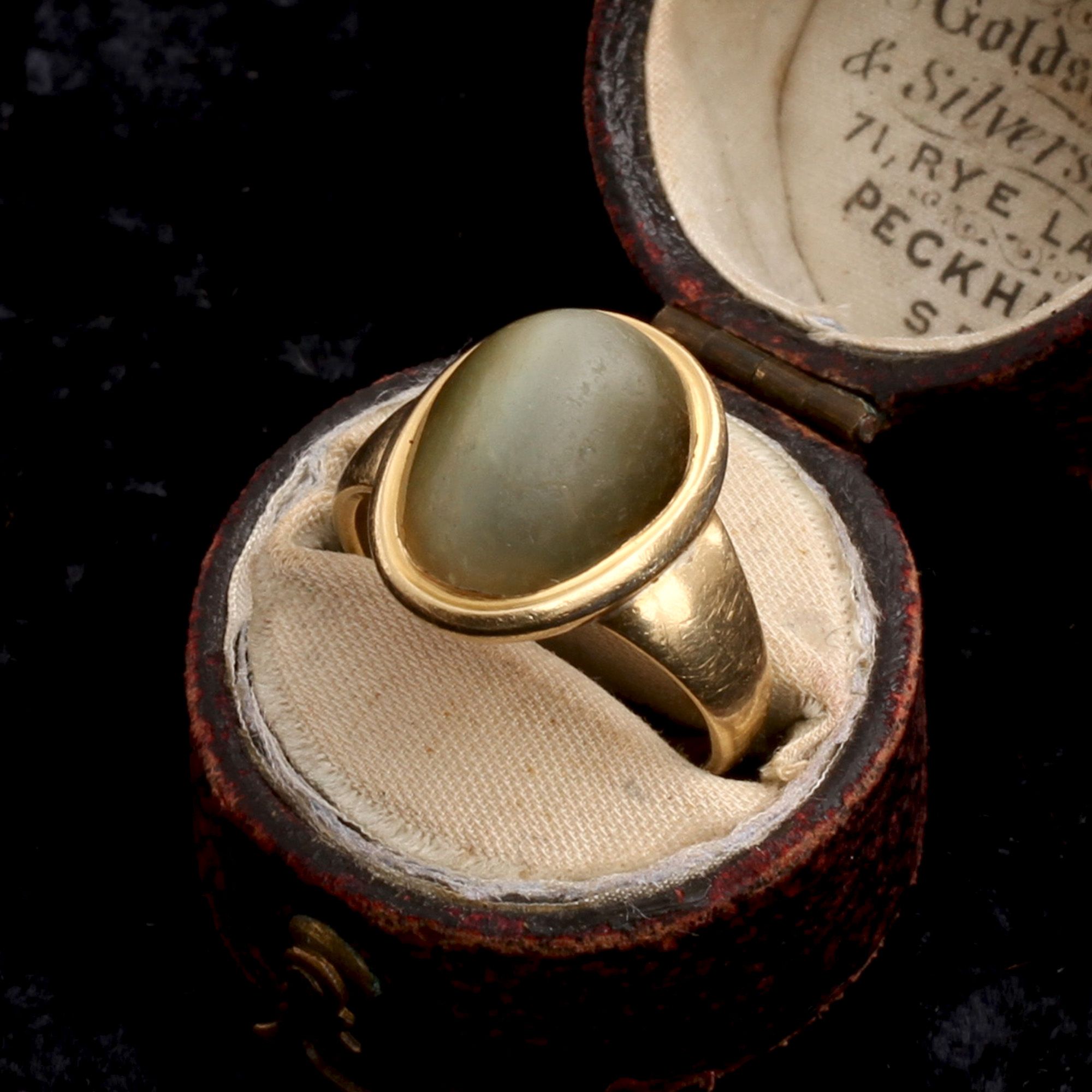 Georgian Egg-Shaped Cat's Eye Chrysoberyl Ring