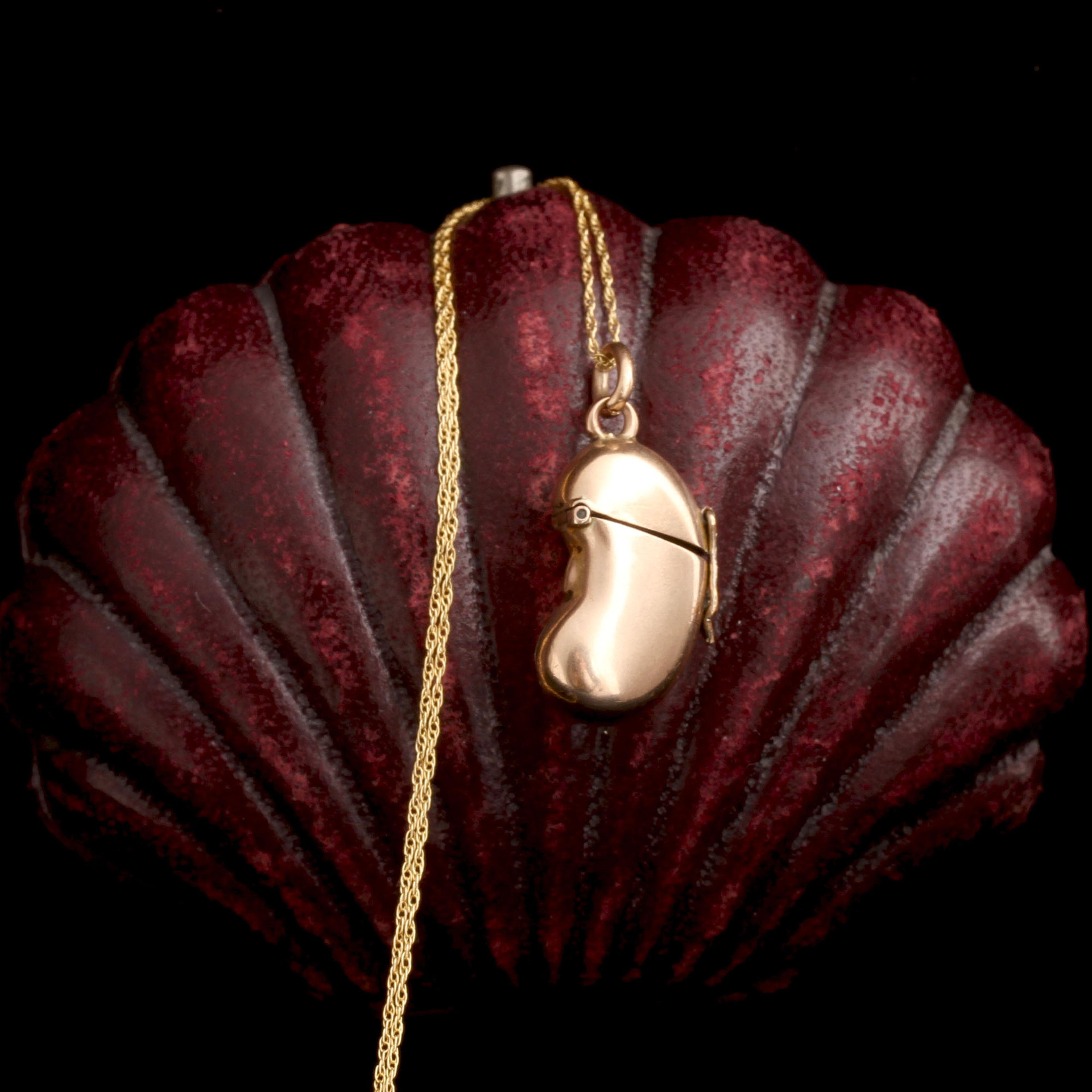 1920s Lucky Bean & Rabbit Pendant
