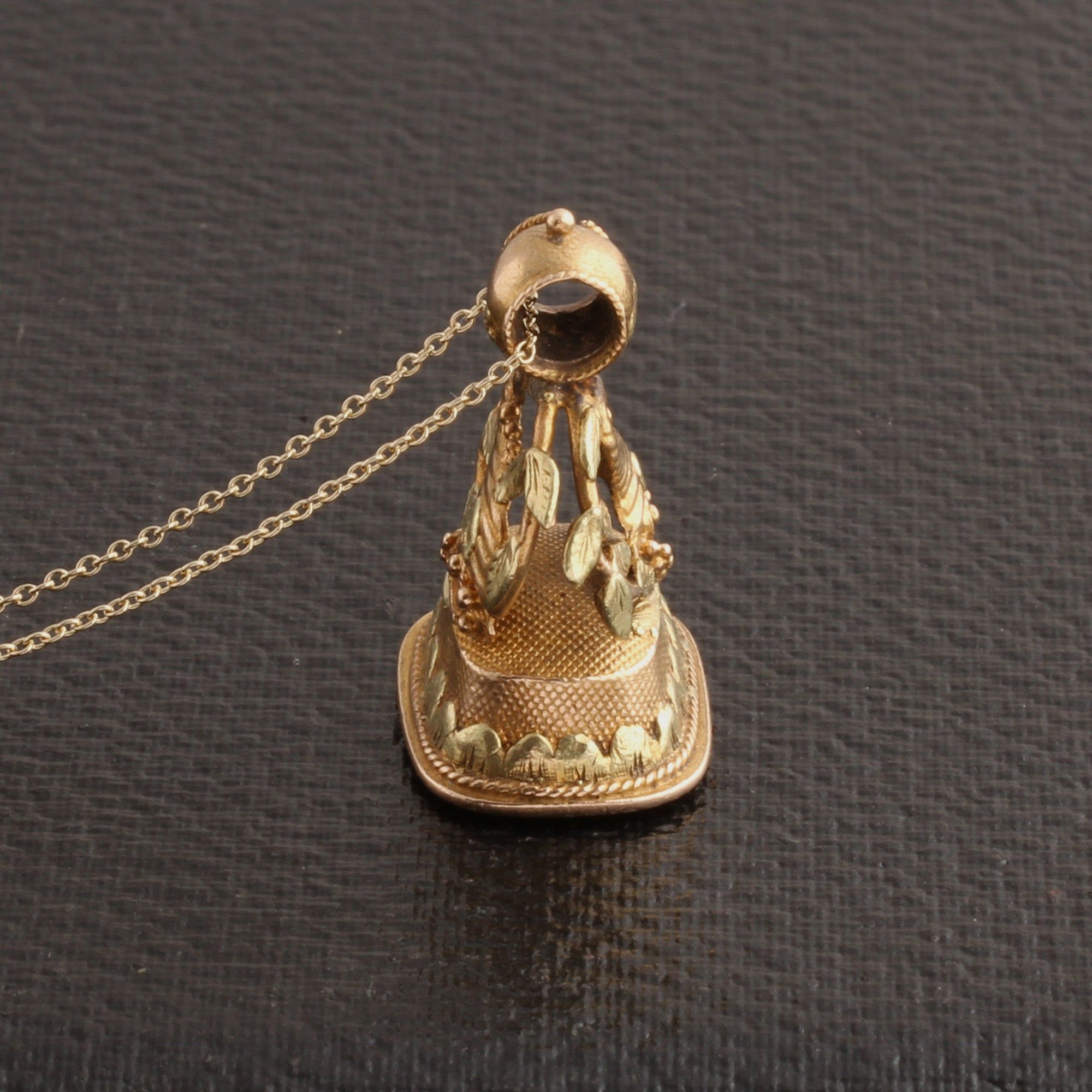Georgian Thee Color Gold Cornucopia Fob