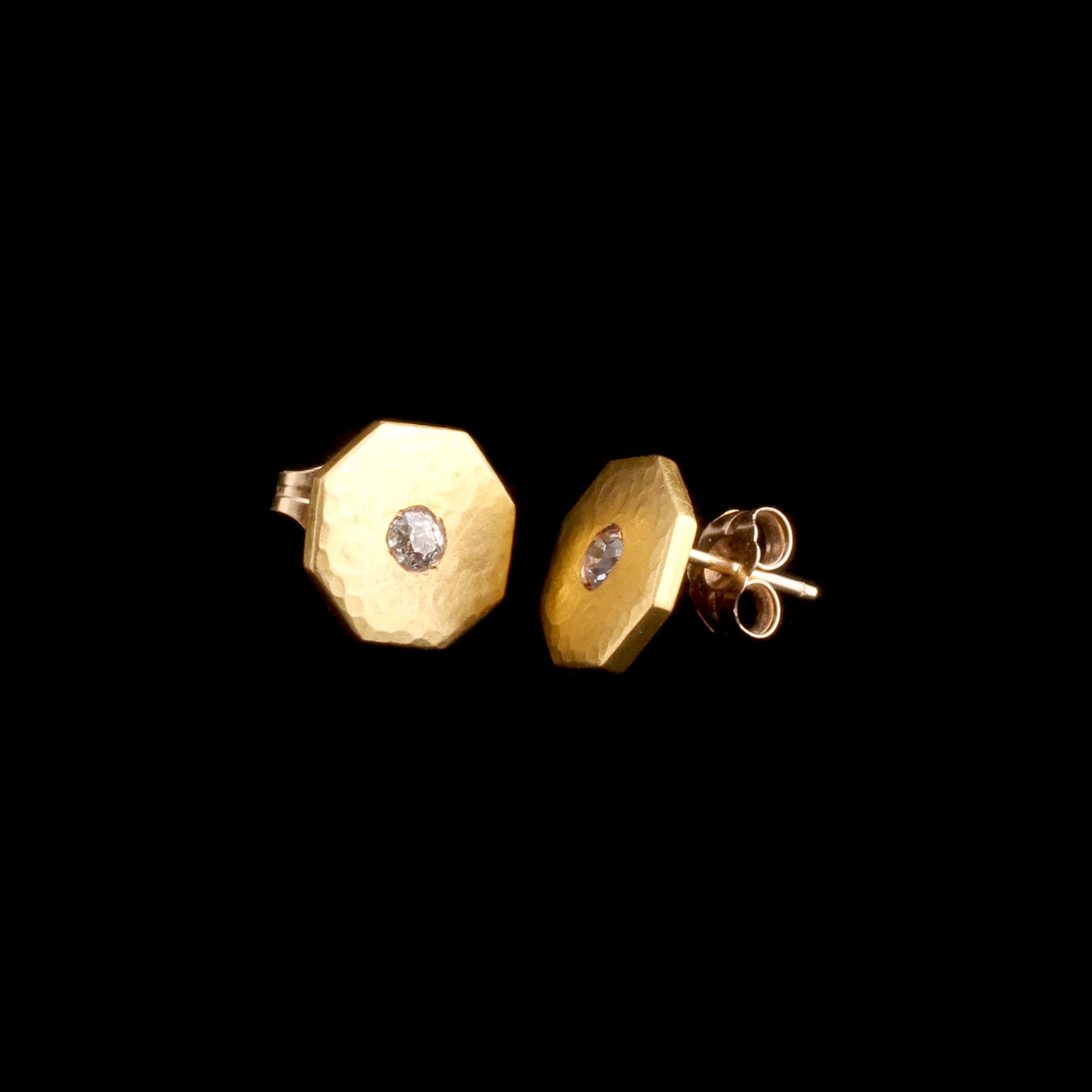 Art Deco Octagon Diamond Stud Earrings