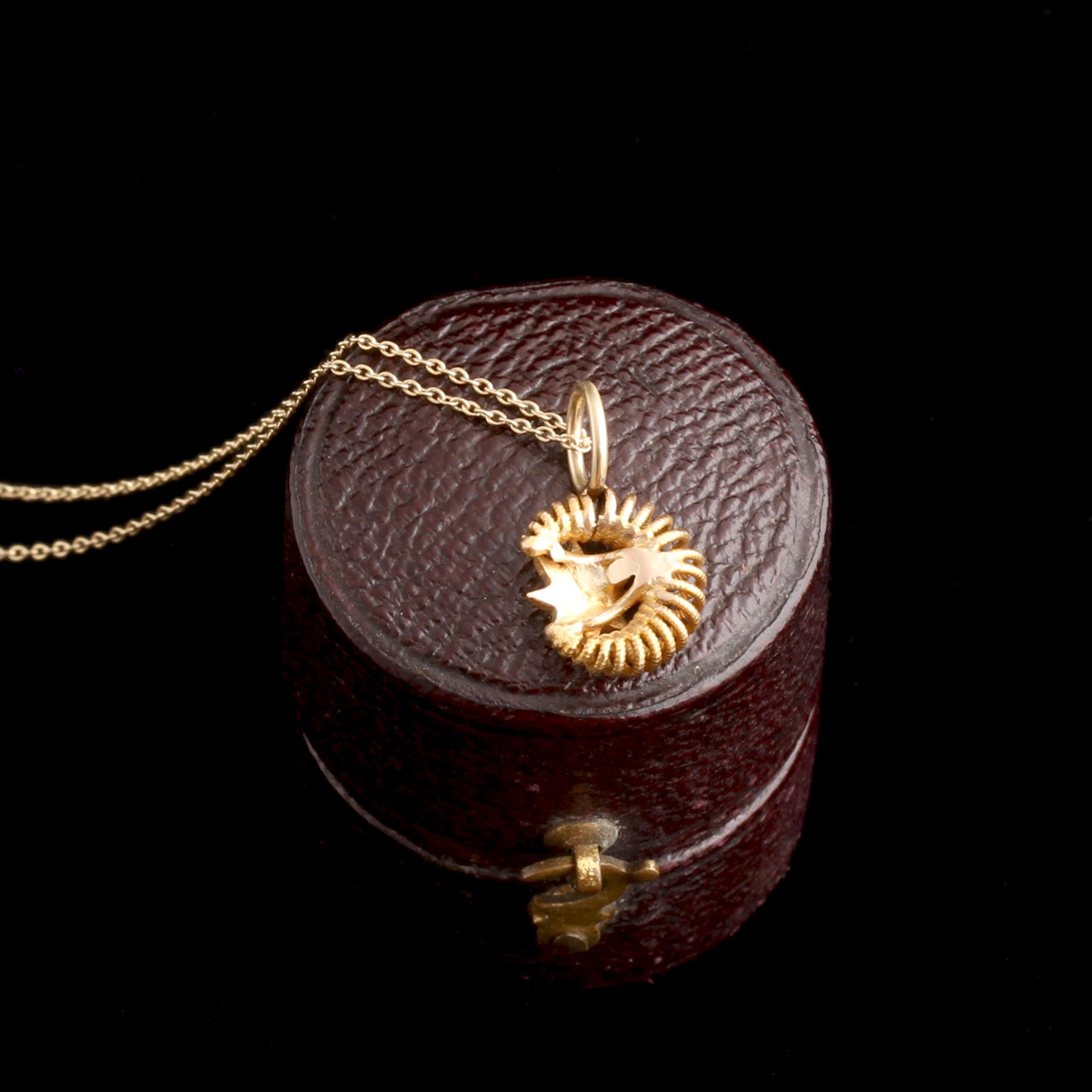 Victorian Coiled Crescent & Star Necklace