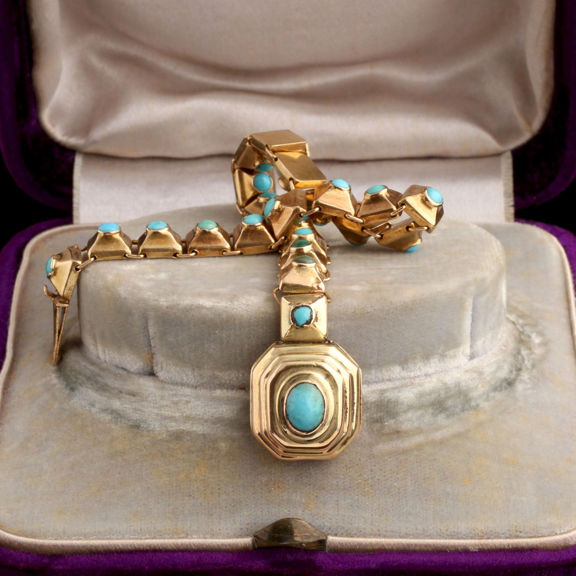 Victorian Turquoise Pyramids Bracelet