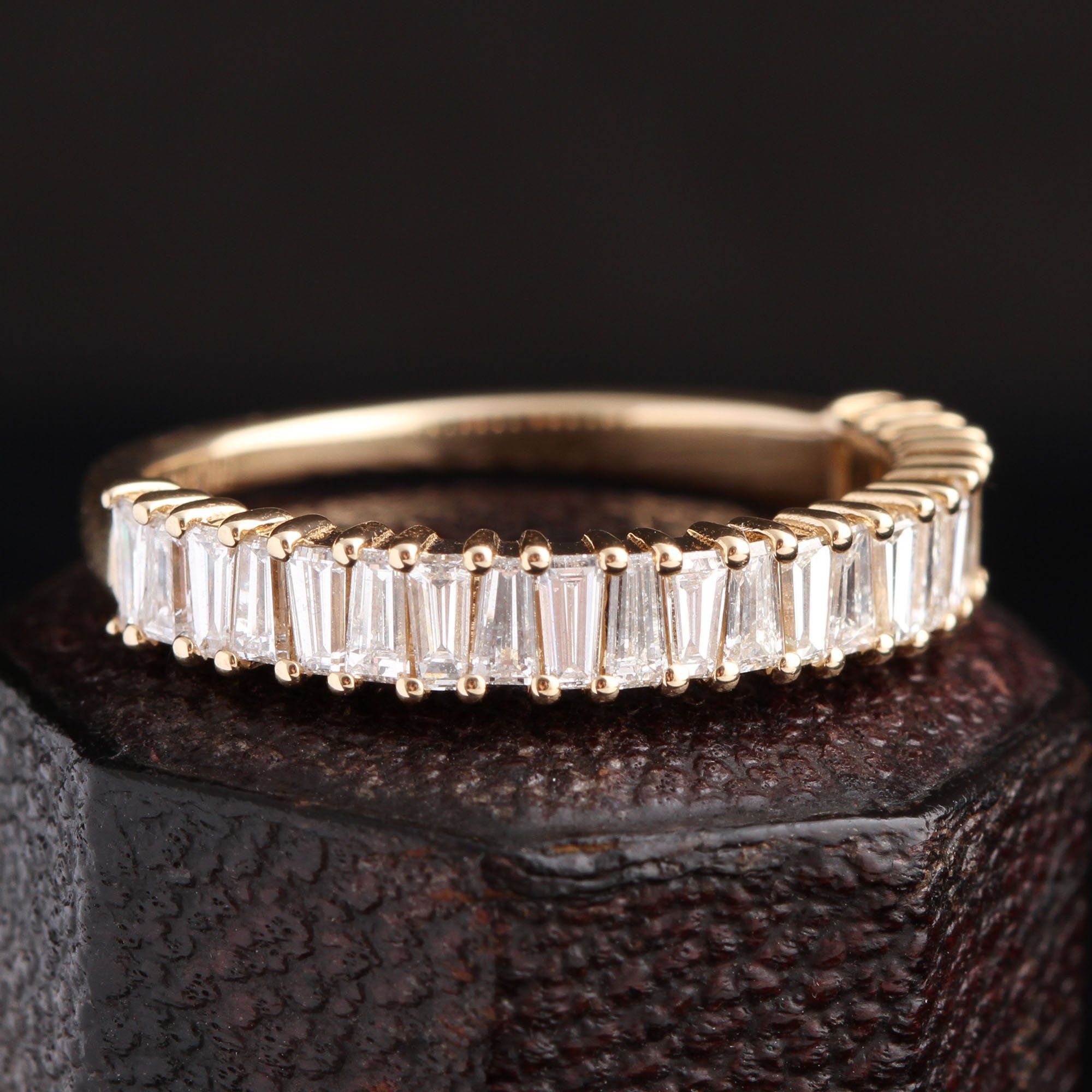 Tapered Diamond Baguette Half Eternity Ring