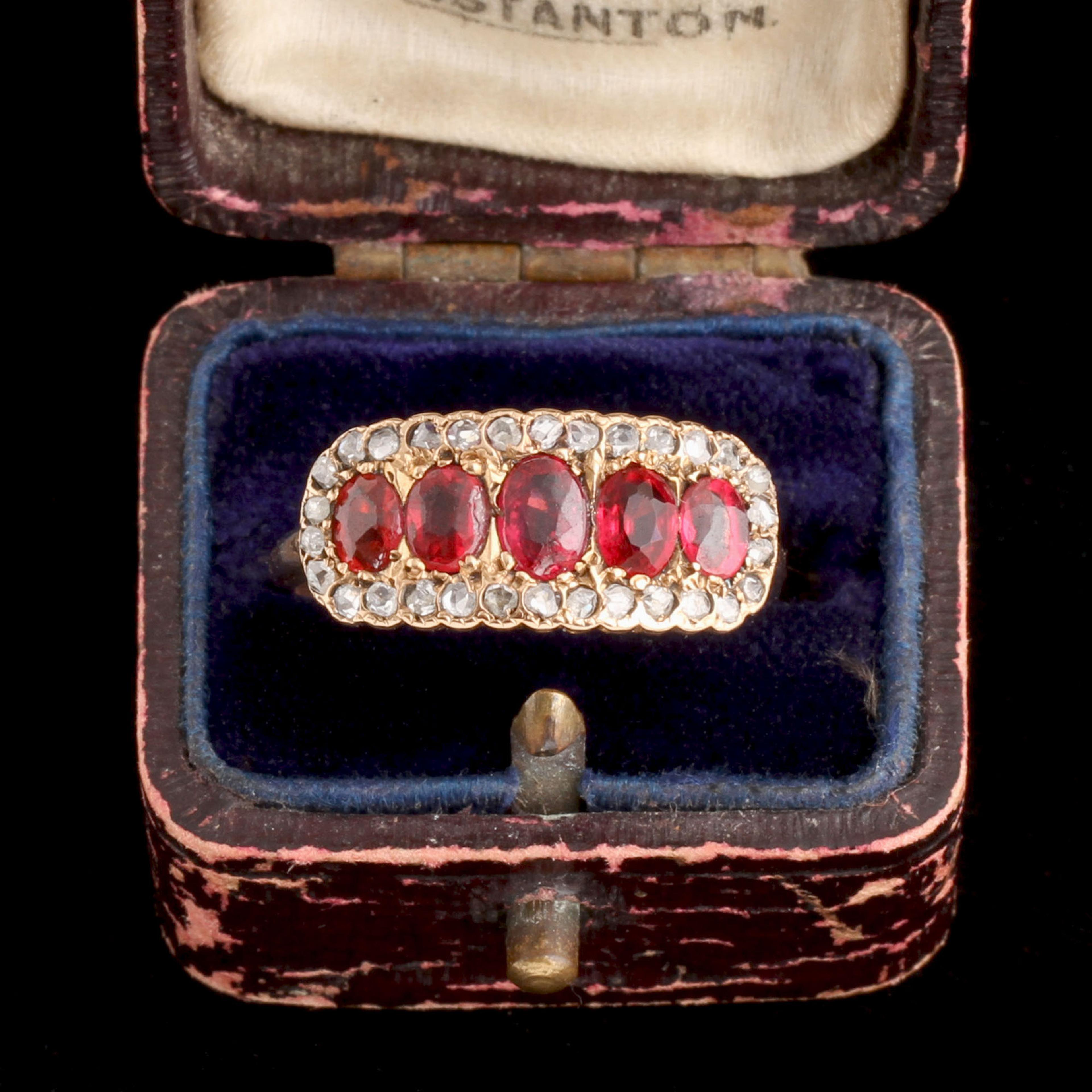 Late Victorian Garnet & Diamond Cluster Ring