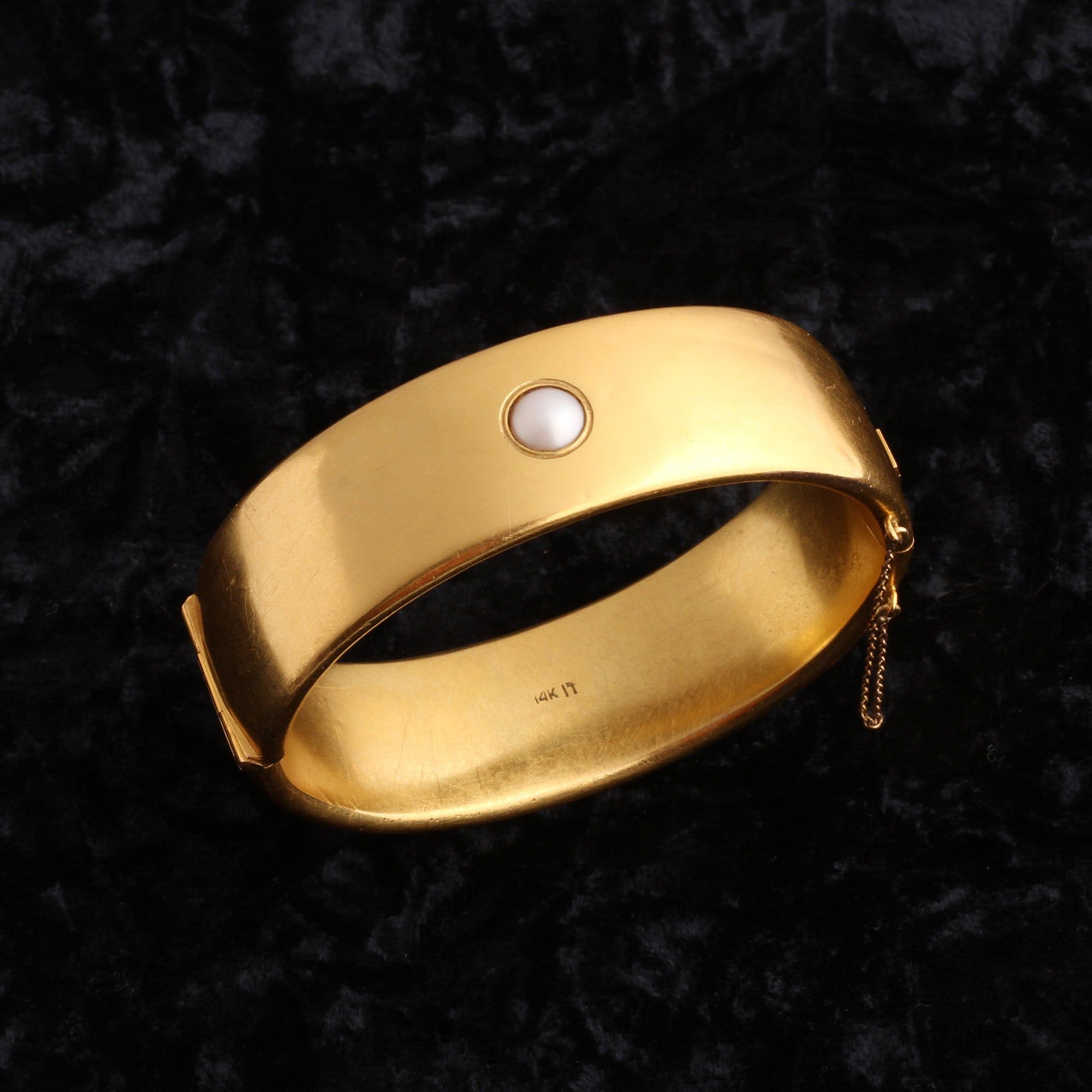 Late 19th Century Single Pearl Bangle in Original Box