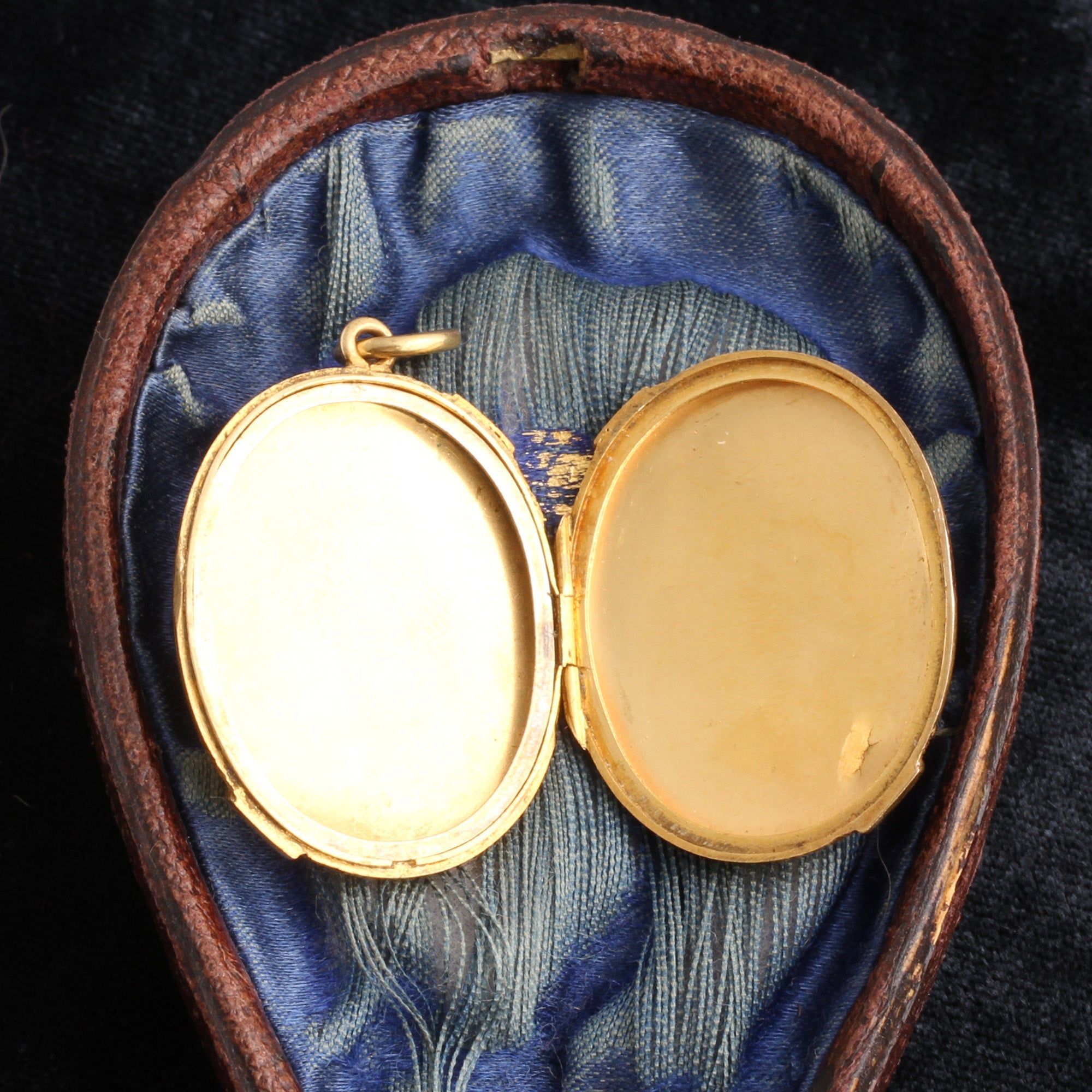 Victorian Blue Enamel Greek Key Locket