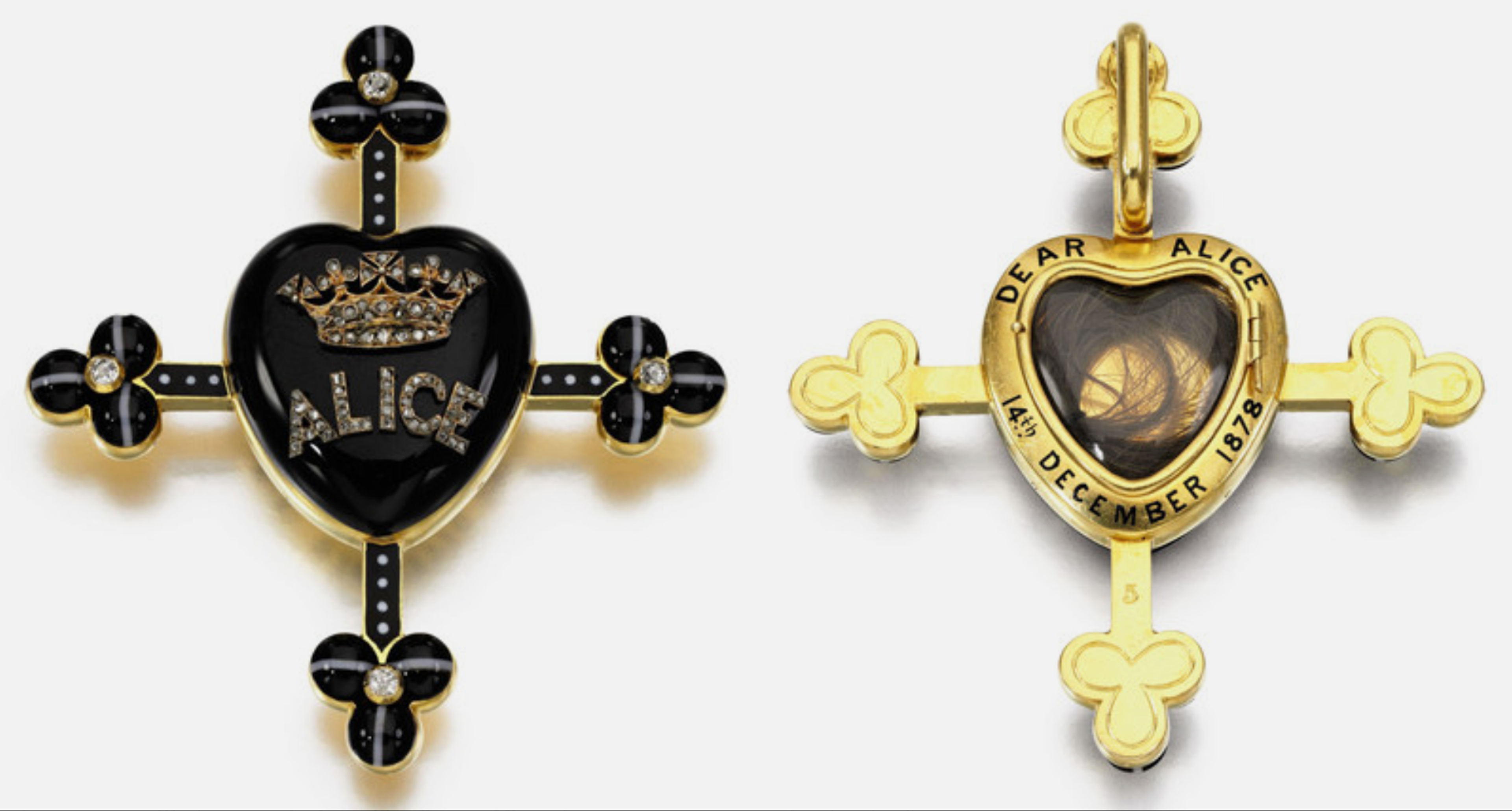 Queen Victoria's mourning locket for Alice, the first of her nine children to die.