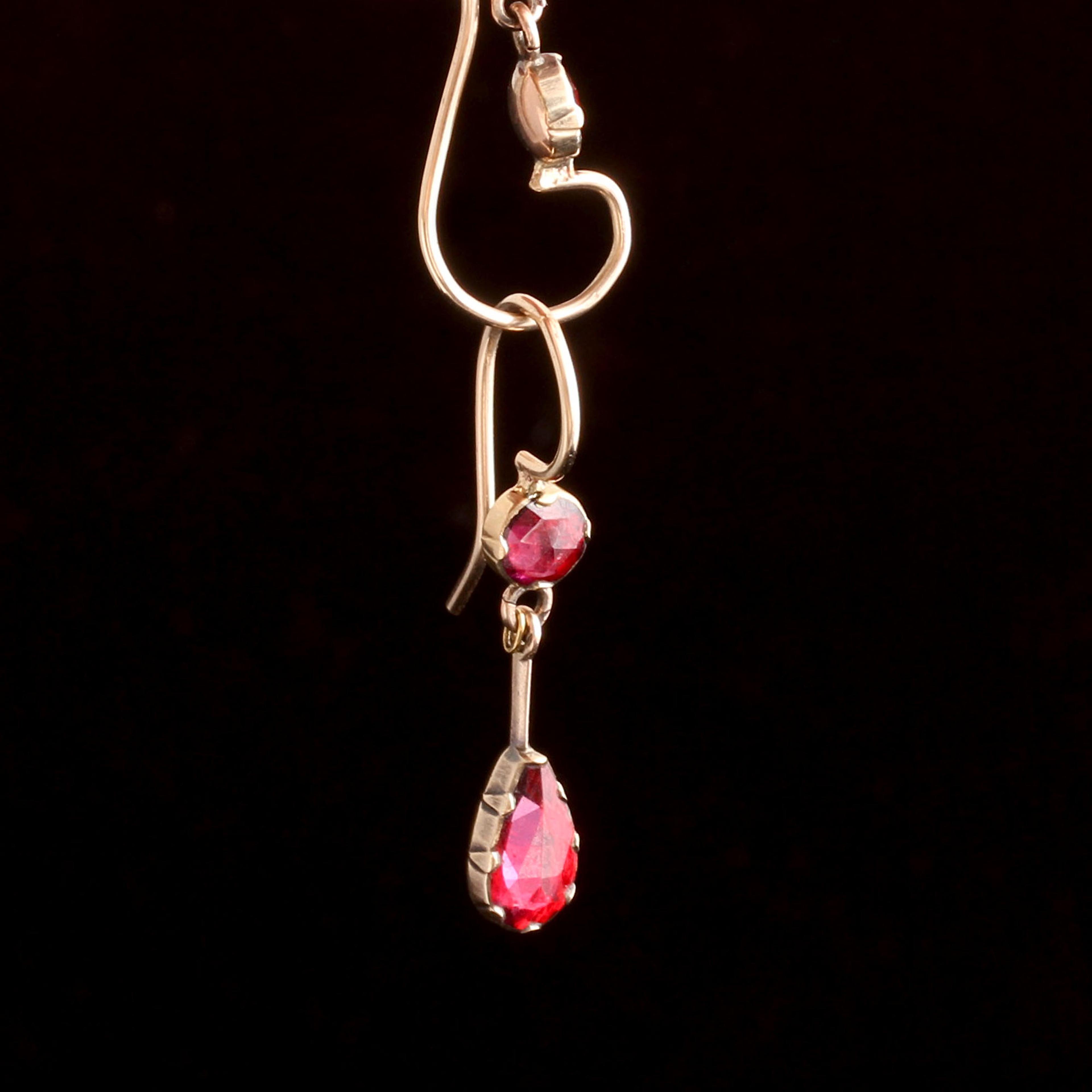 Georgian Perpignan Garnet Drop Earrings