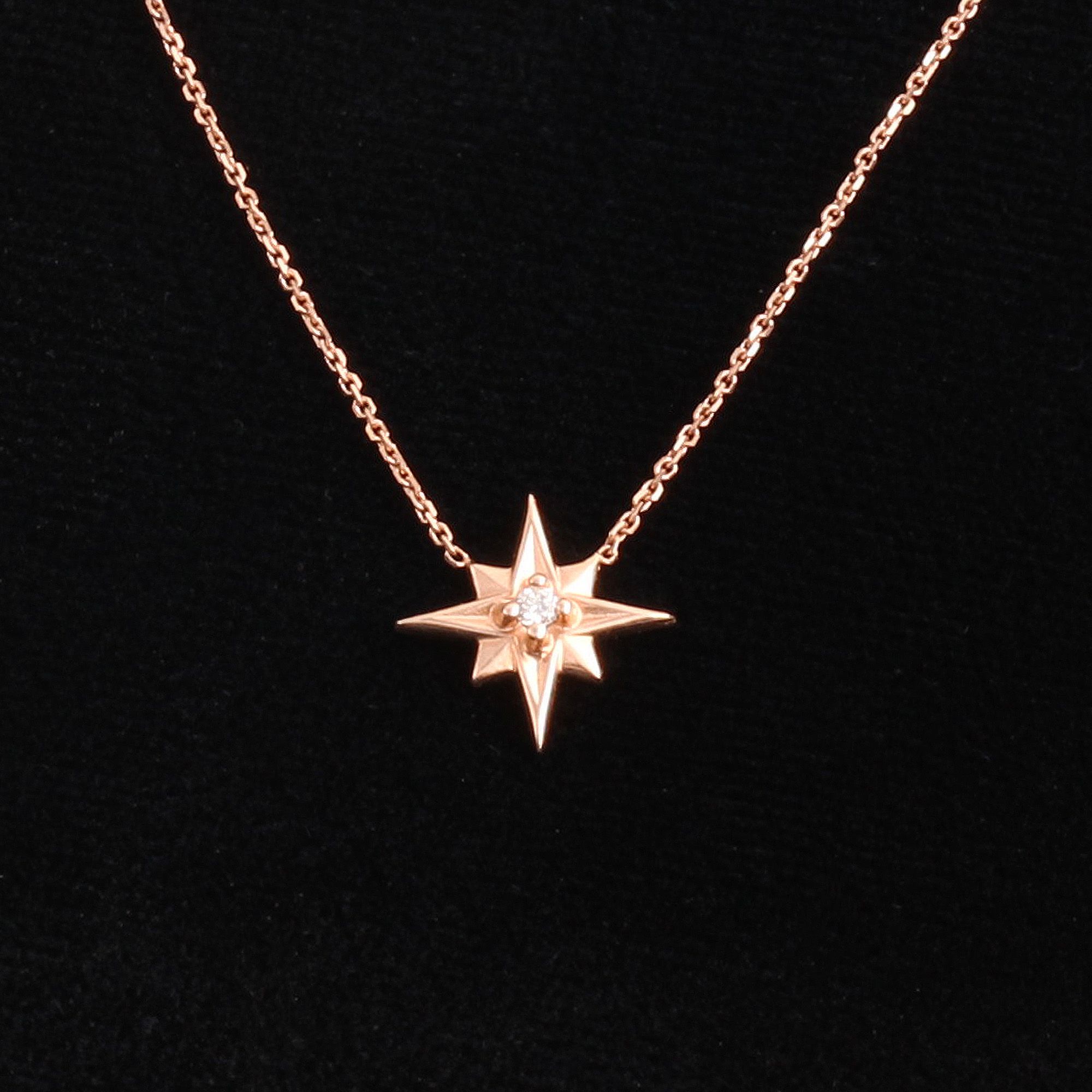 Compass Rose Necklace (14k Rose Gold)