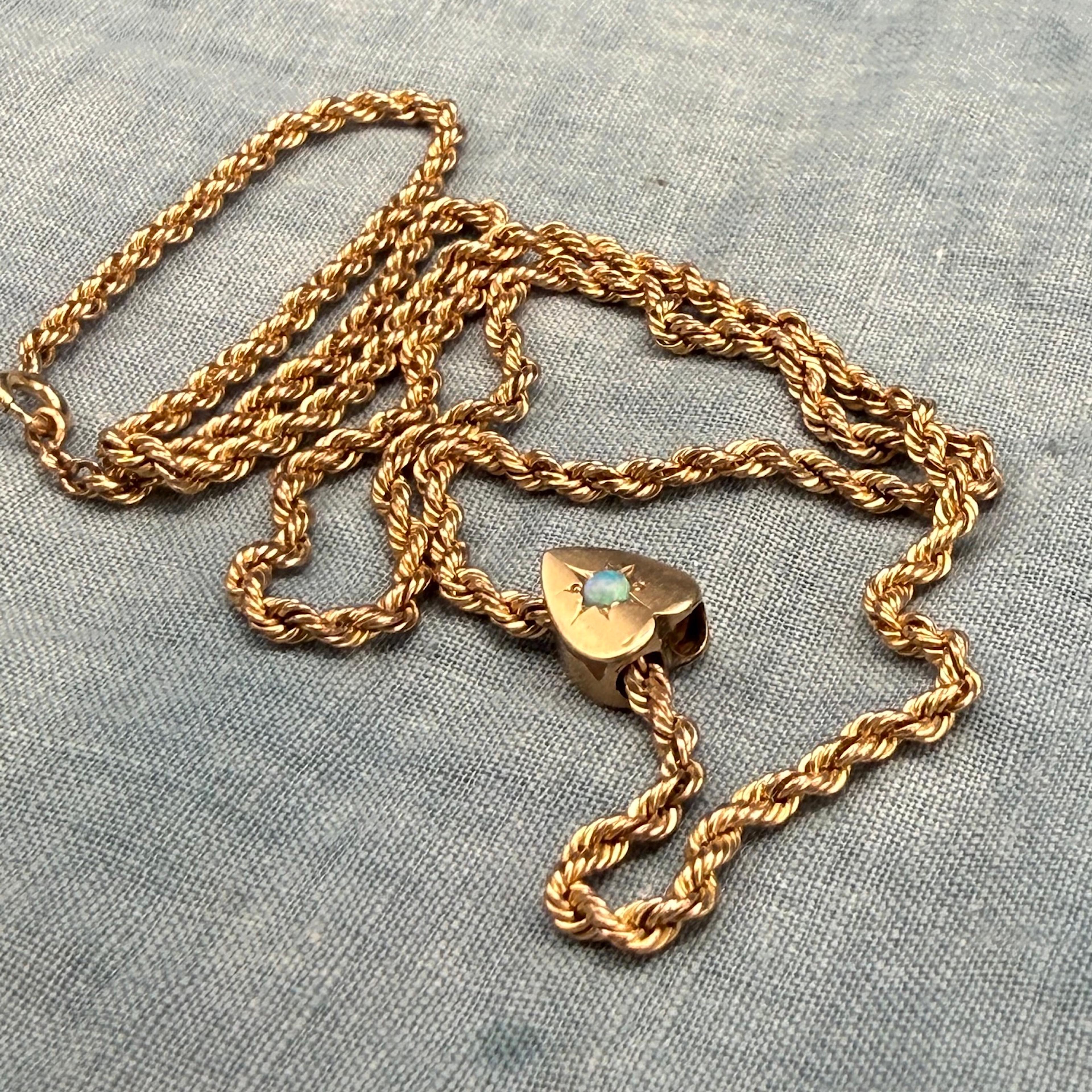 Opal Heart Slide Necklace