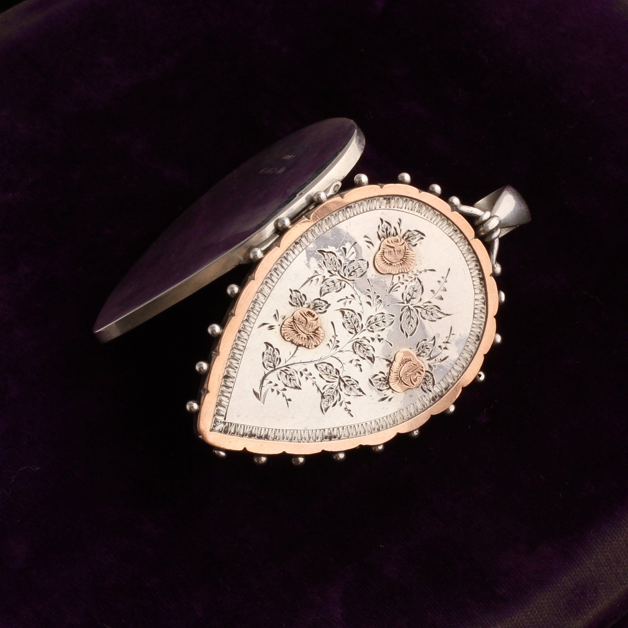 Victorian Aesthetic Movement Rose Motif Locket