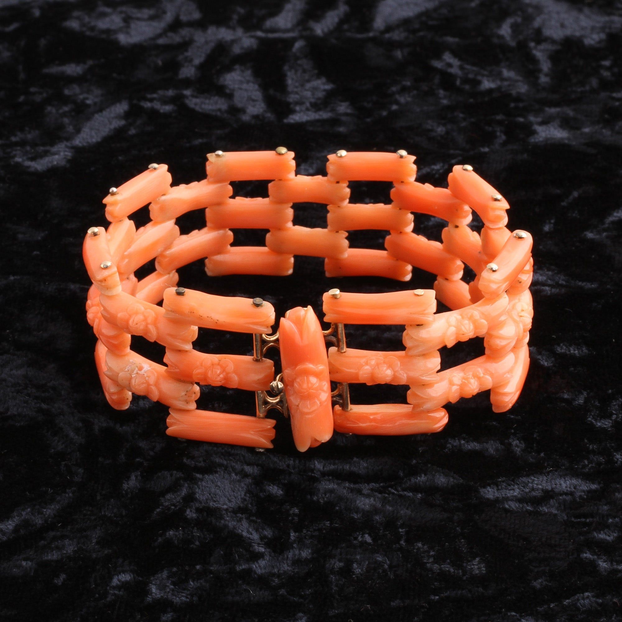 Victorian Carved Coral Bracelet