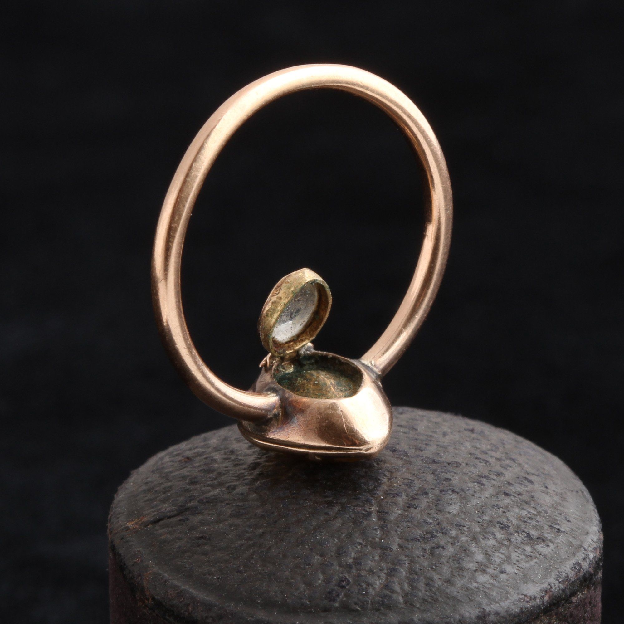 Georgian Topaz Heart Locket Ring
