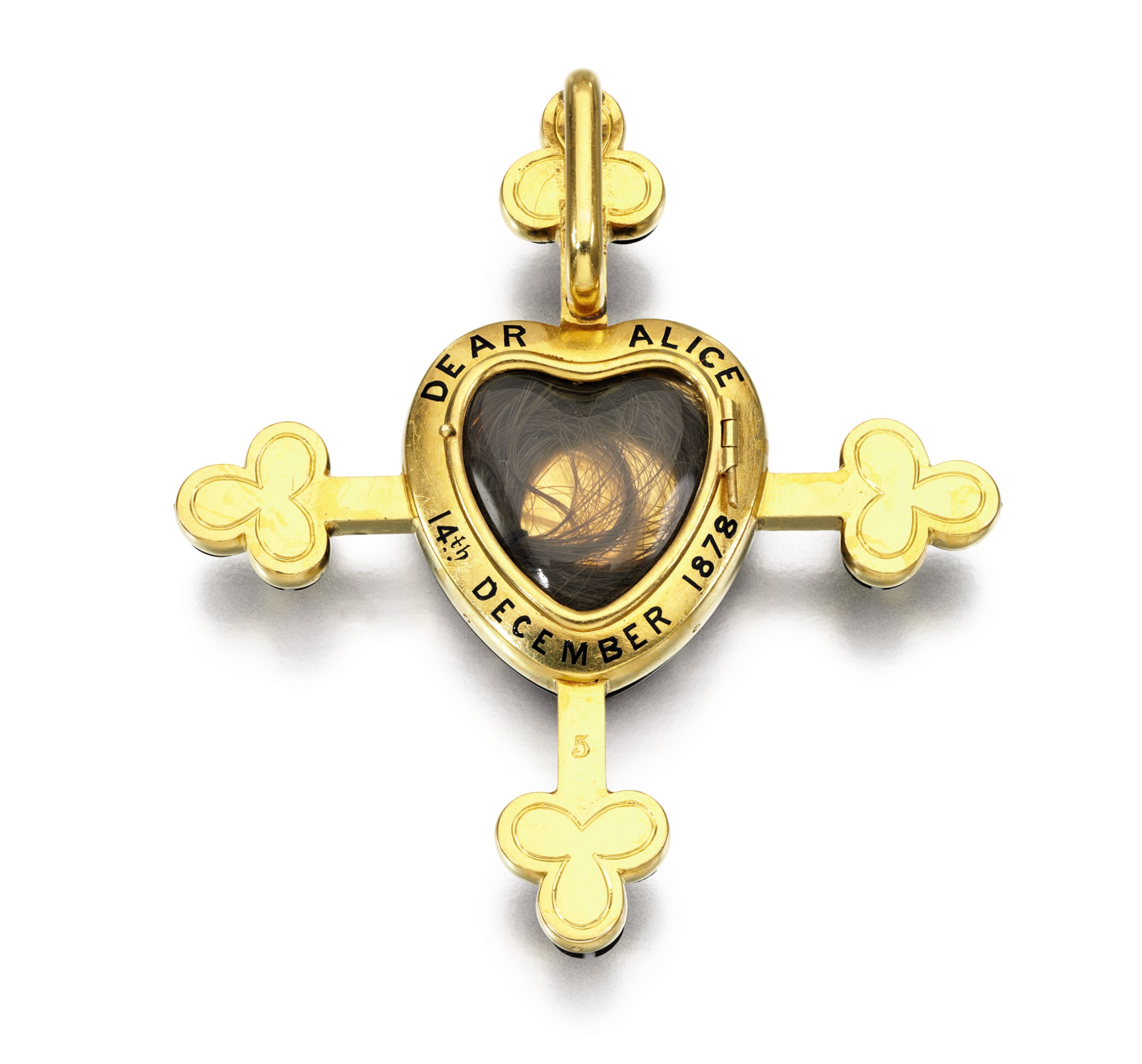 Reverse of the locket, which holds a lock of Alice's hair. The piece was sold at Sotheby's in March 2021 for £25,200 (It blew past the estimate of £2k-3k)
