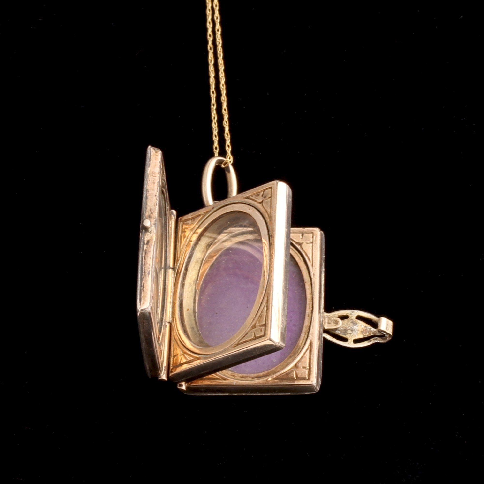 Victorian Black Enameled Book Locket