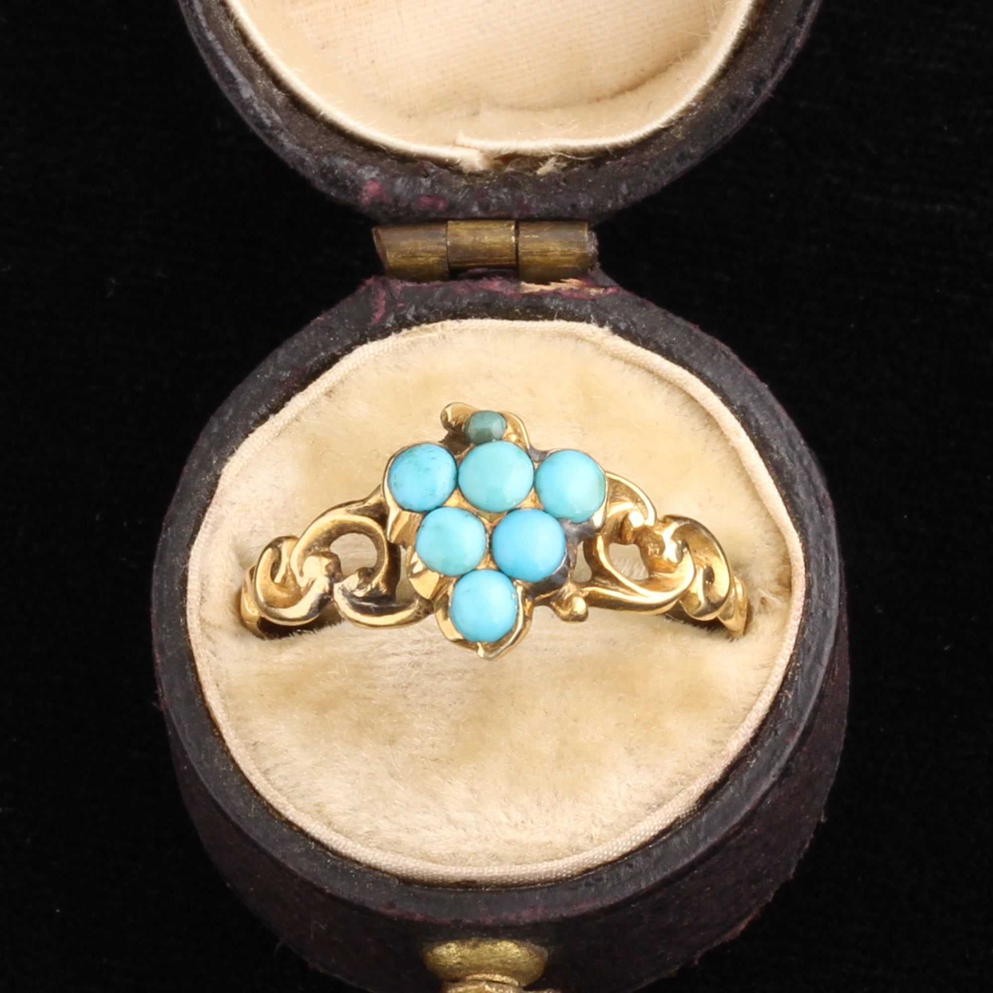 Detail of Victorian Turquoise Grapes Ring