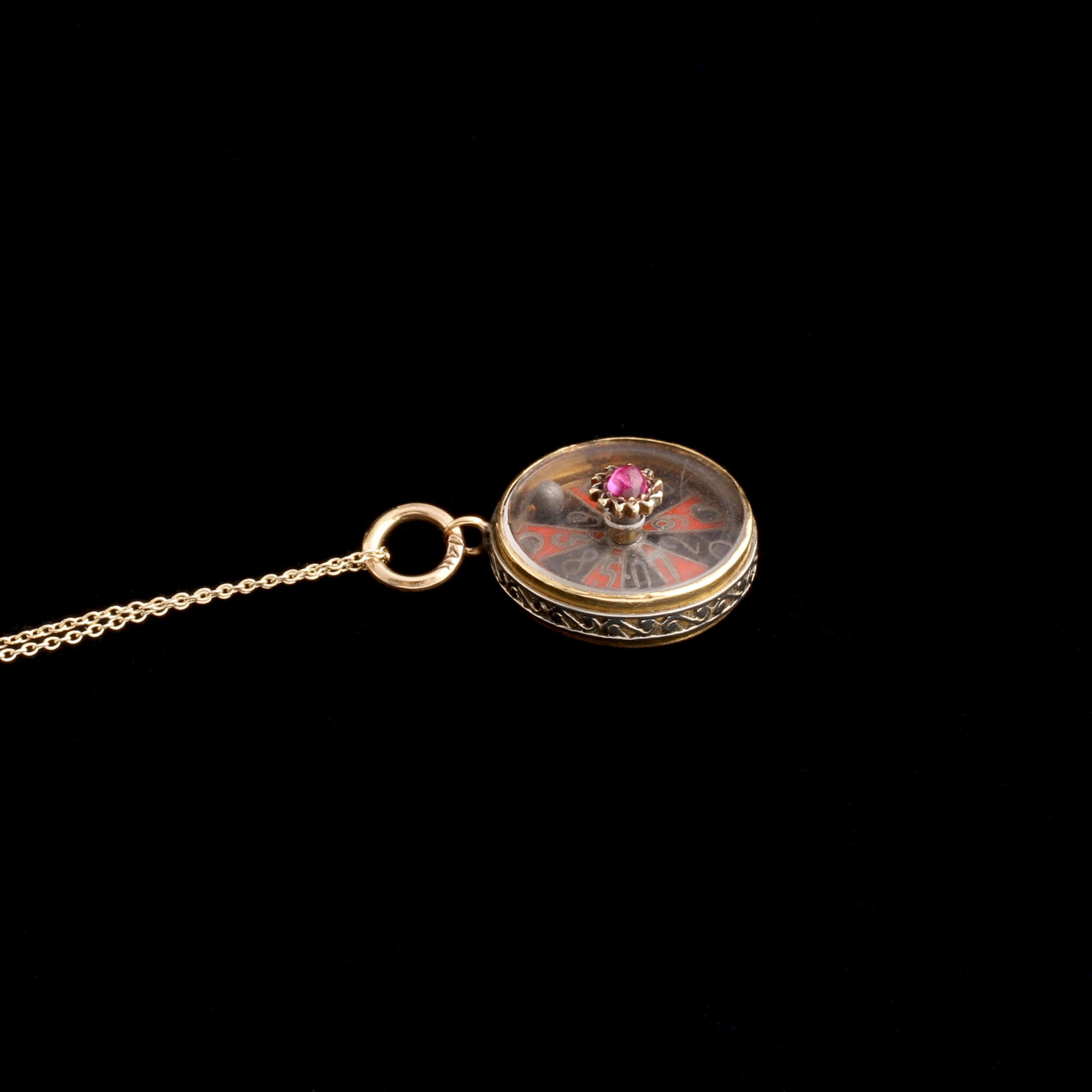 Early 20th Century French Roulette Charm Necklace