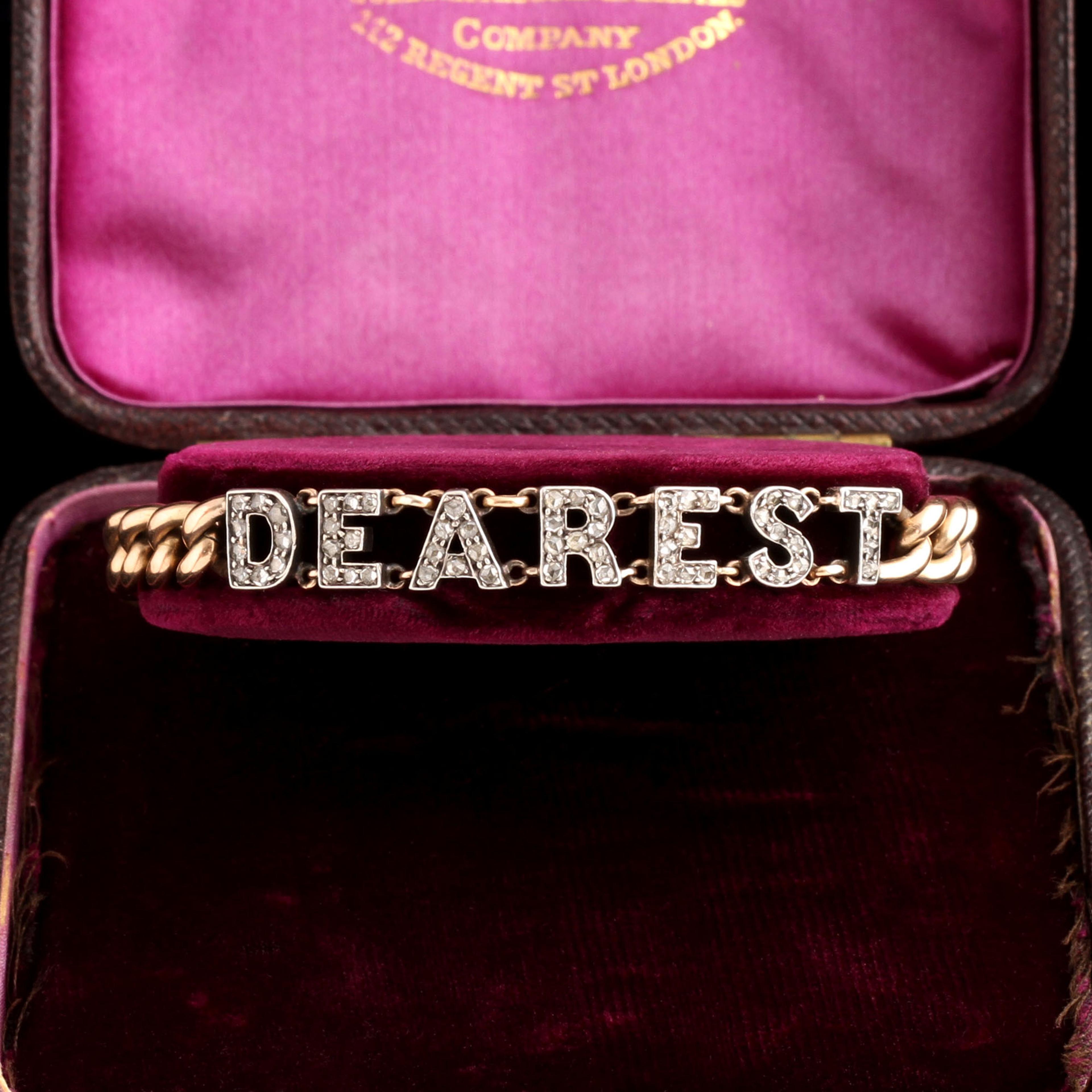 Detail of Victorian Diamond Dearest Bracelet